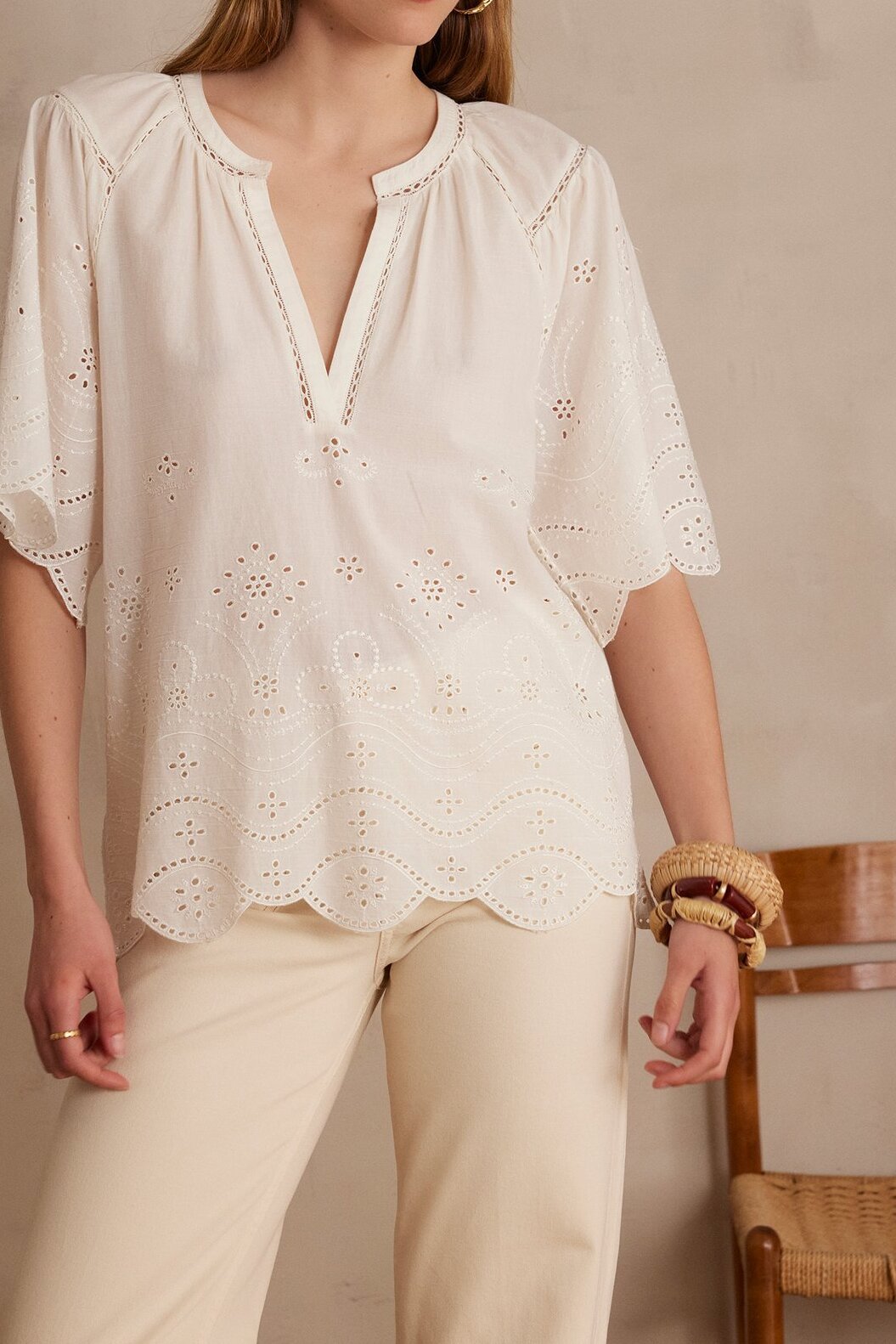 Blouse PYMA à  brodée en 100% coton Maison 123 seconde main photo 1
