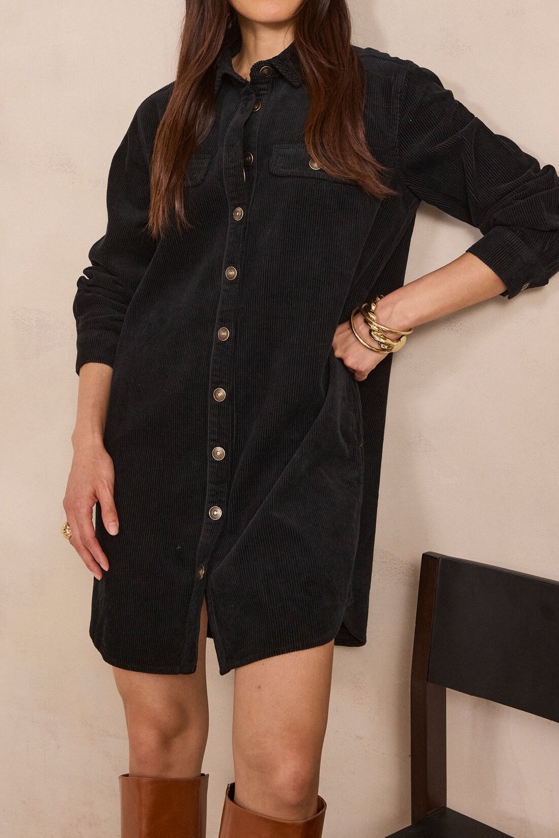 Robe chemise CENDRA en velours Maison 123 seconde main photo 2