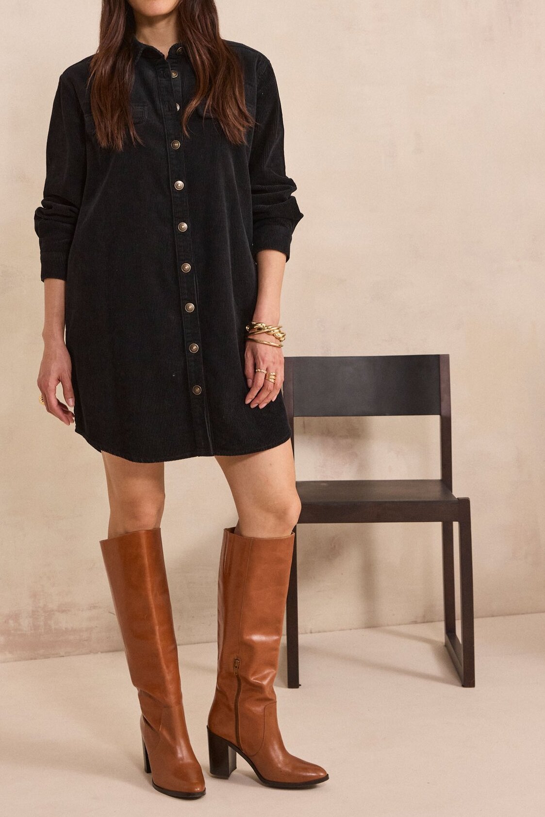 Robe chemise CENDRA en velours Maison 123 seconde main photo 5