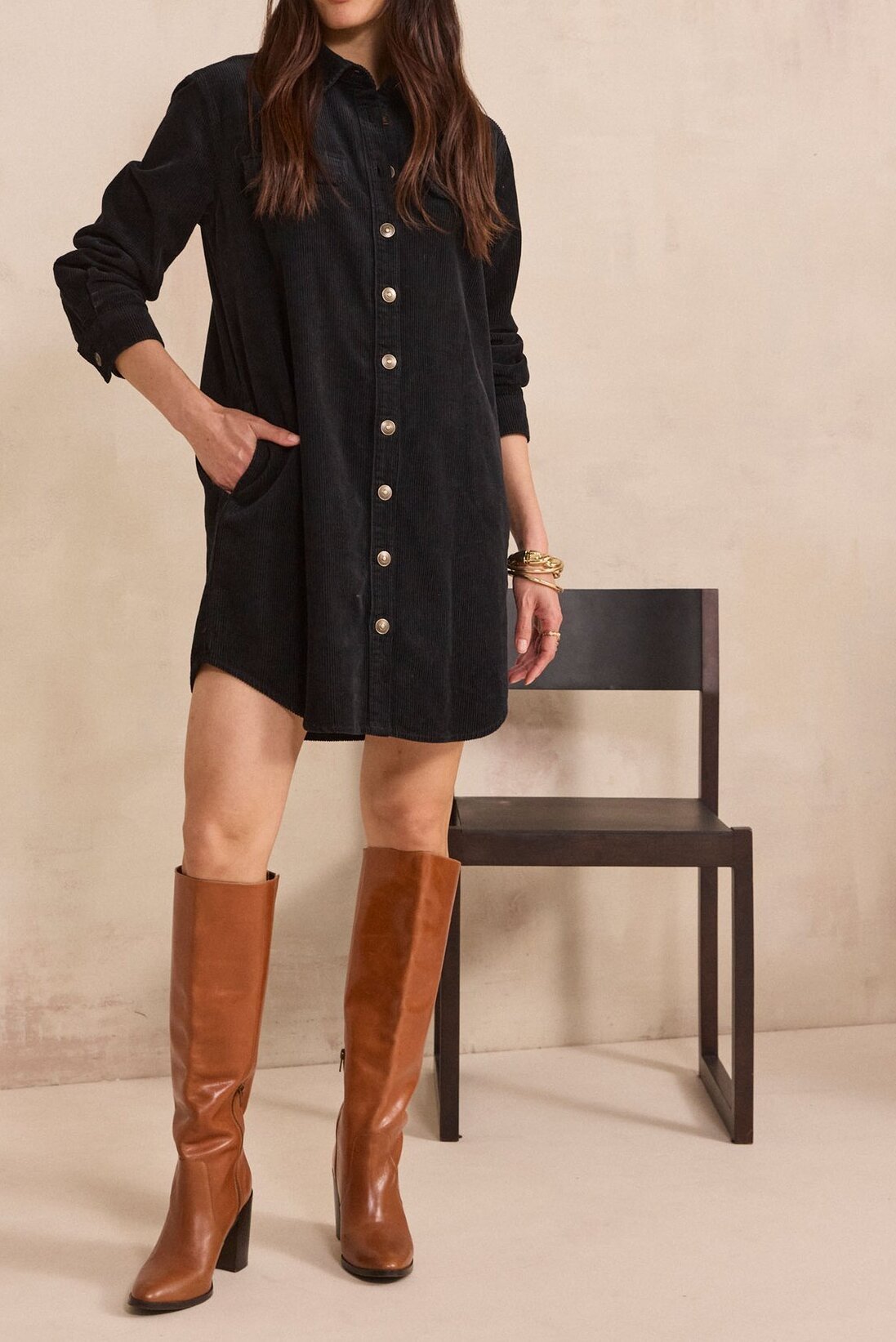 Robe chemise CENDRA en velours Maison 123 seconde main photo 1