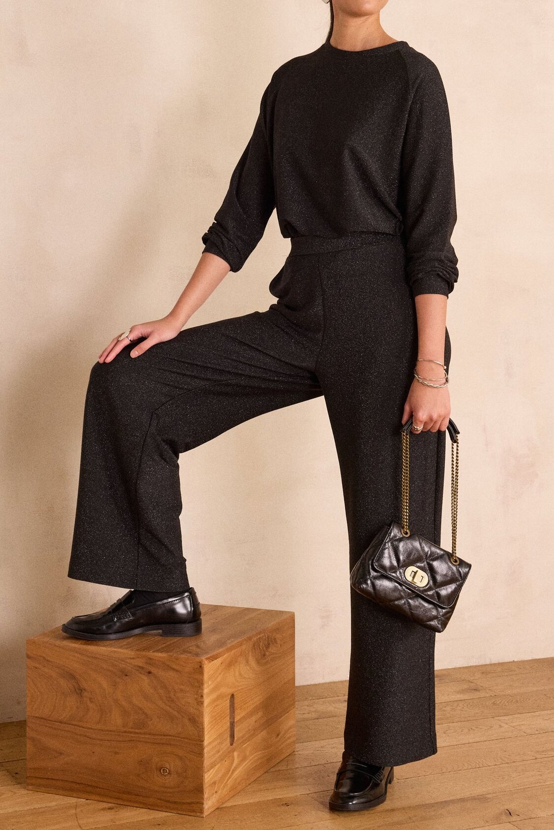 Pantalon droit en lurex MONA Maison 123 seconde main photo 1