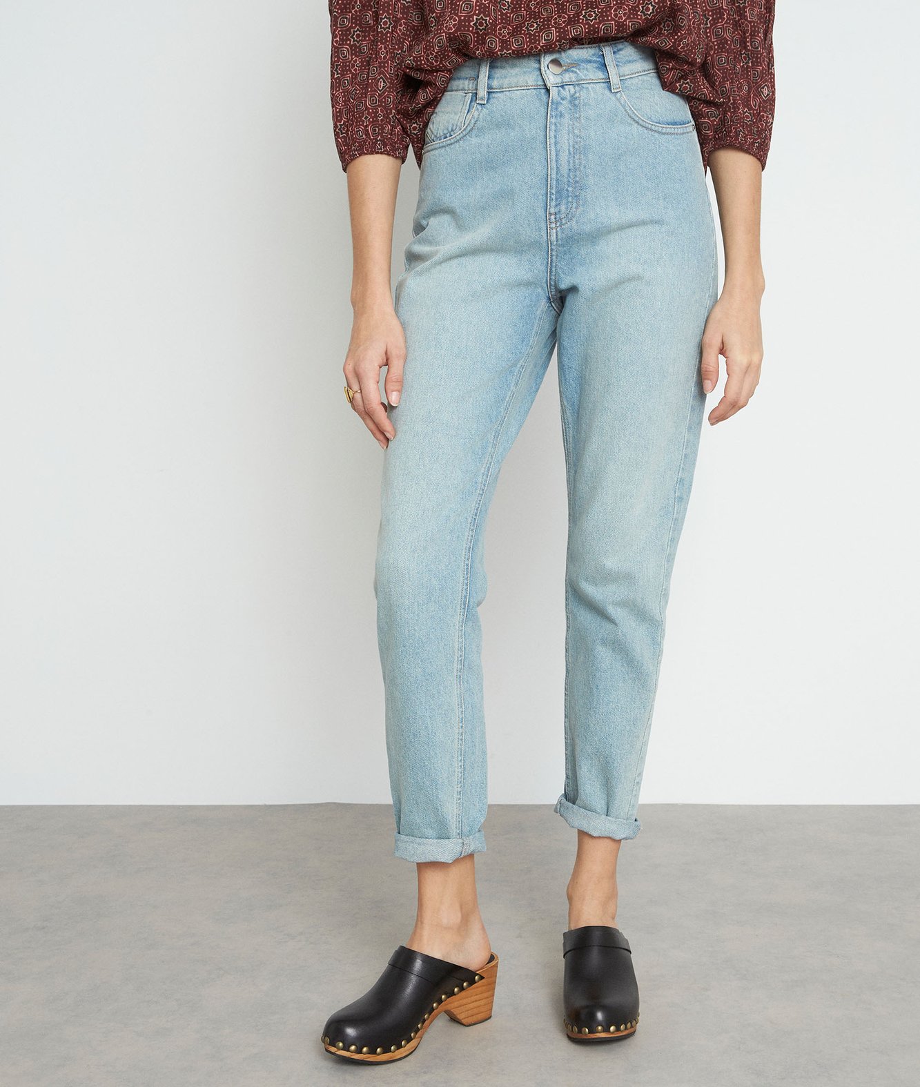 Jean mom en denim pure bleached Solene Maison 123 seconde main photo 2