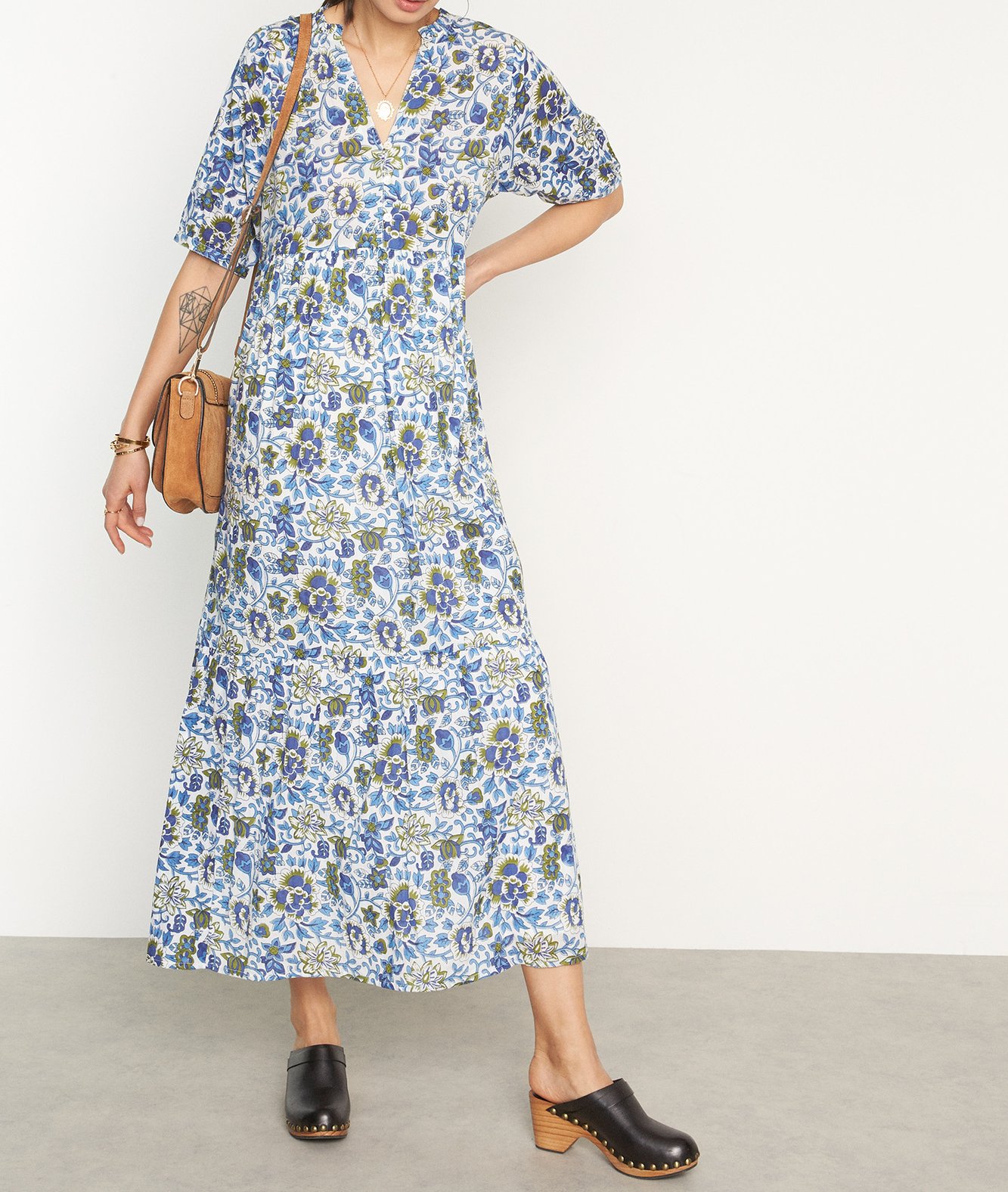 Photo produit Robe longue imprimée blanc Hedia numéro 0