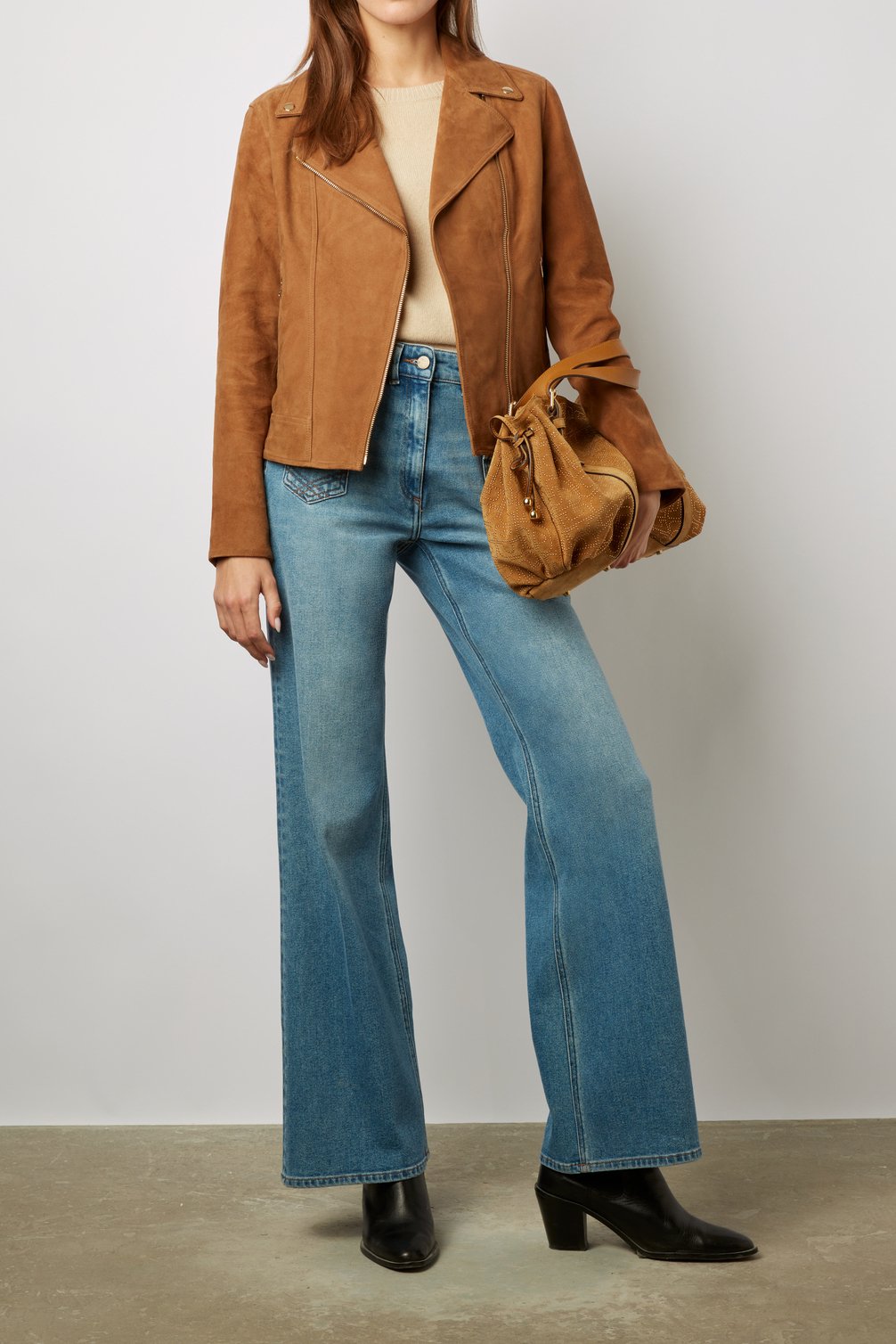 Veste biker en cuir velours - MAUD Gerard Darel seconde main photo 2