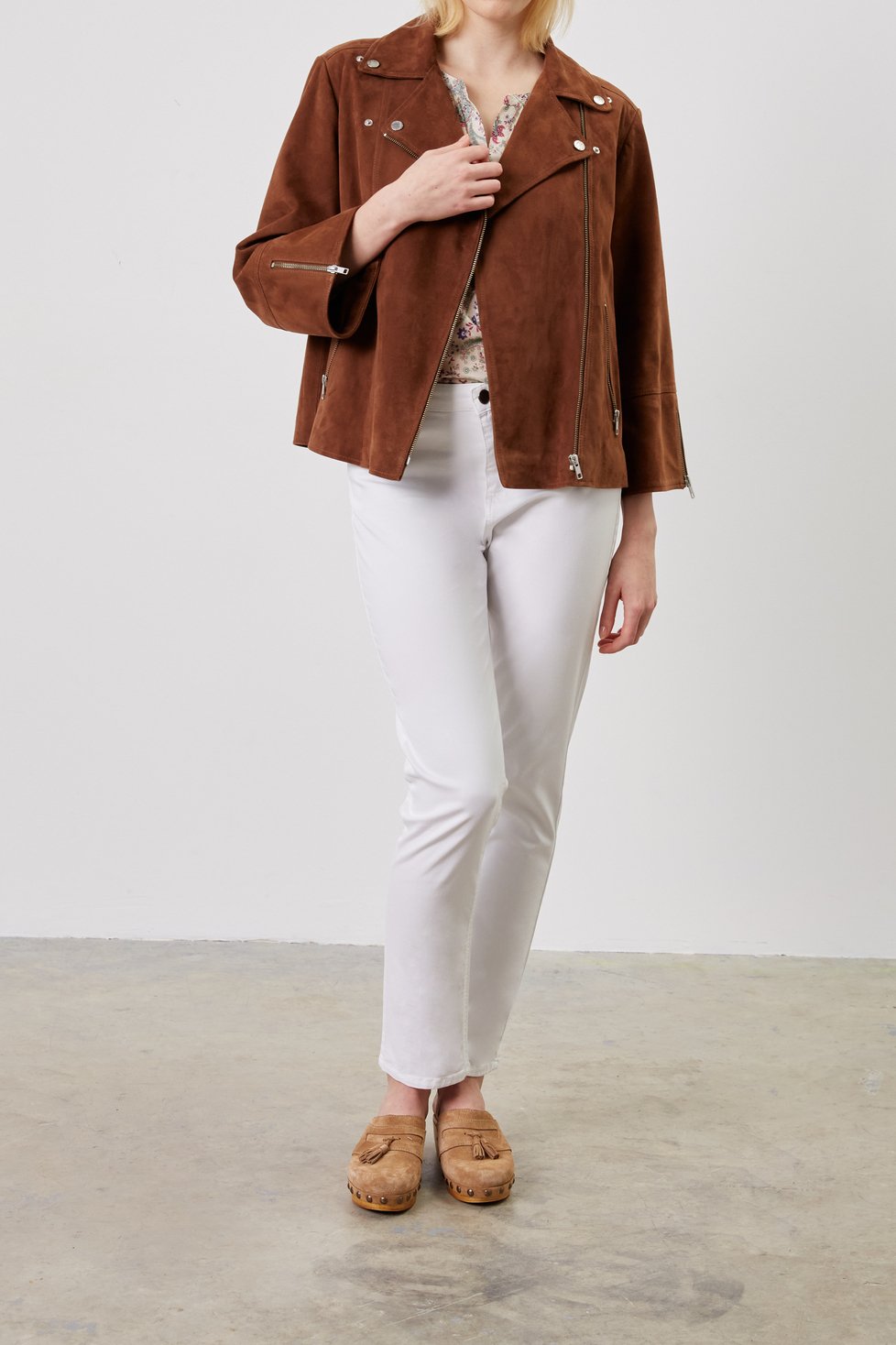 Veste biker en cuir velours - MAUD Gerard Darel seconde main photo 4