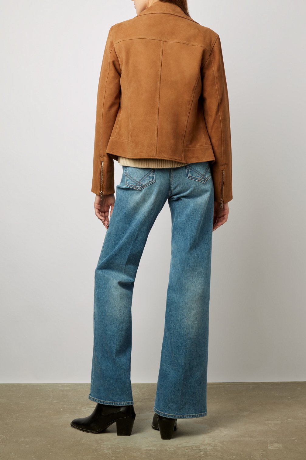 Veste biker en cuir velours - MAUD Gerard Darel seconde main photo 5