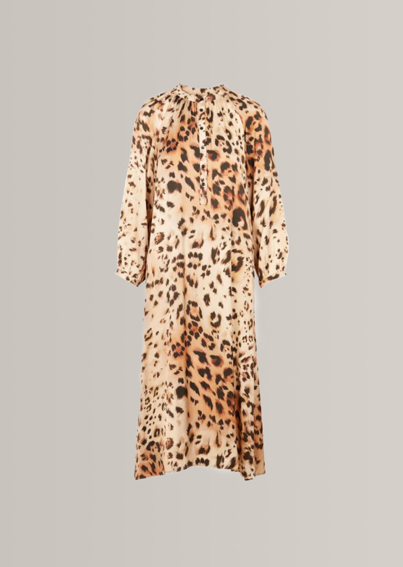 Robe midi Rauri imprimé léopard sur satin viscose Tara Jarmon seconde main photo 1