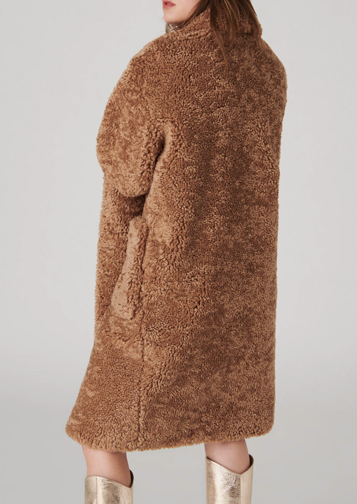 Manteau Margaux en fausse fourrure camel Tara Jarmon seconde main photo 4