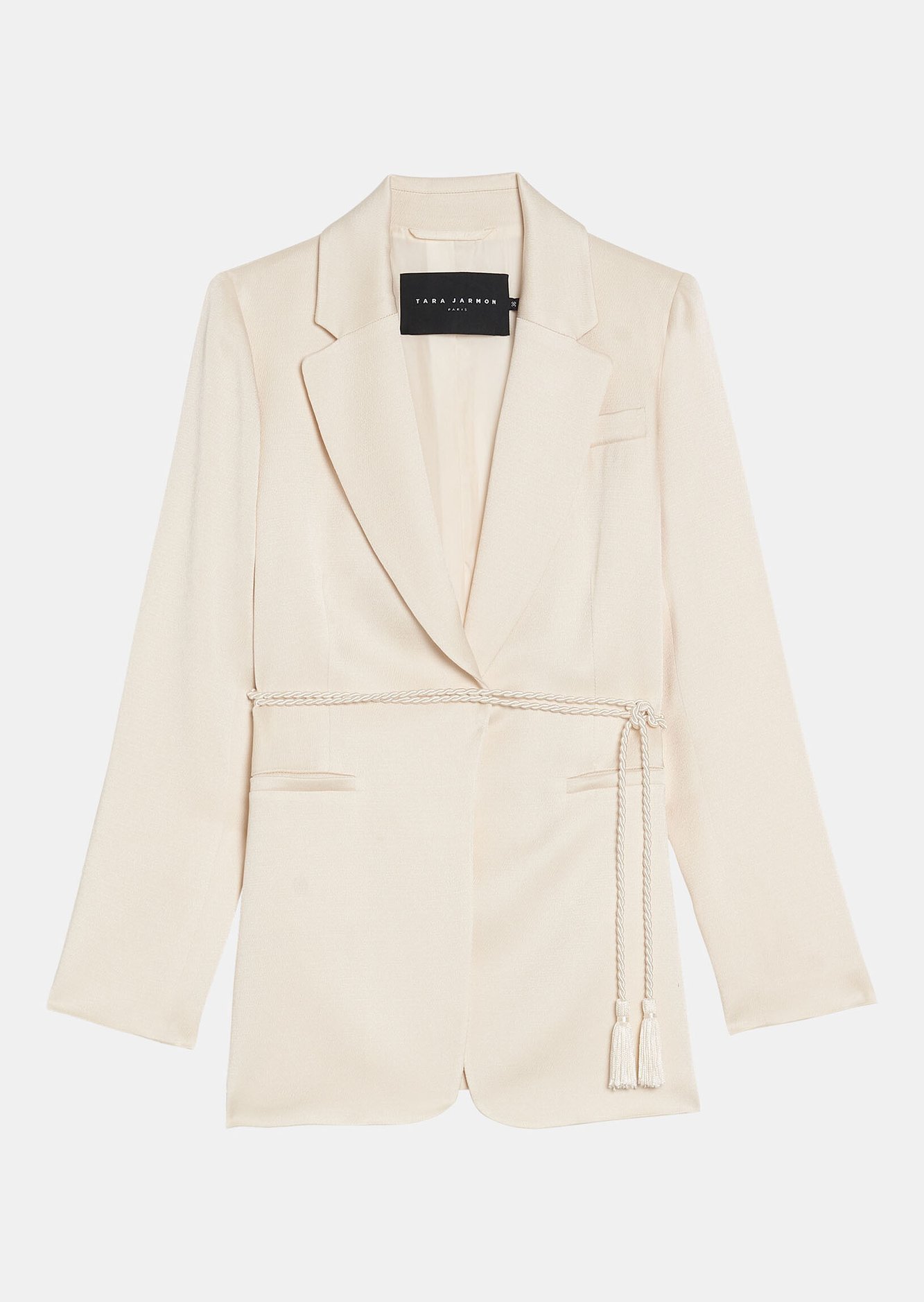 Veste de tailleur Vassilia écrue en crêpe martelé Tara Jarmon seconde main photo 1