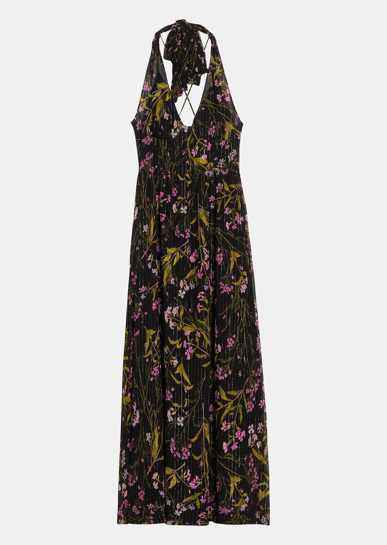 Robe Ragha noire imprimé fleuri en lurex Tara Jarmon seconde main photo 1