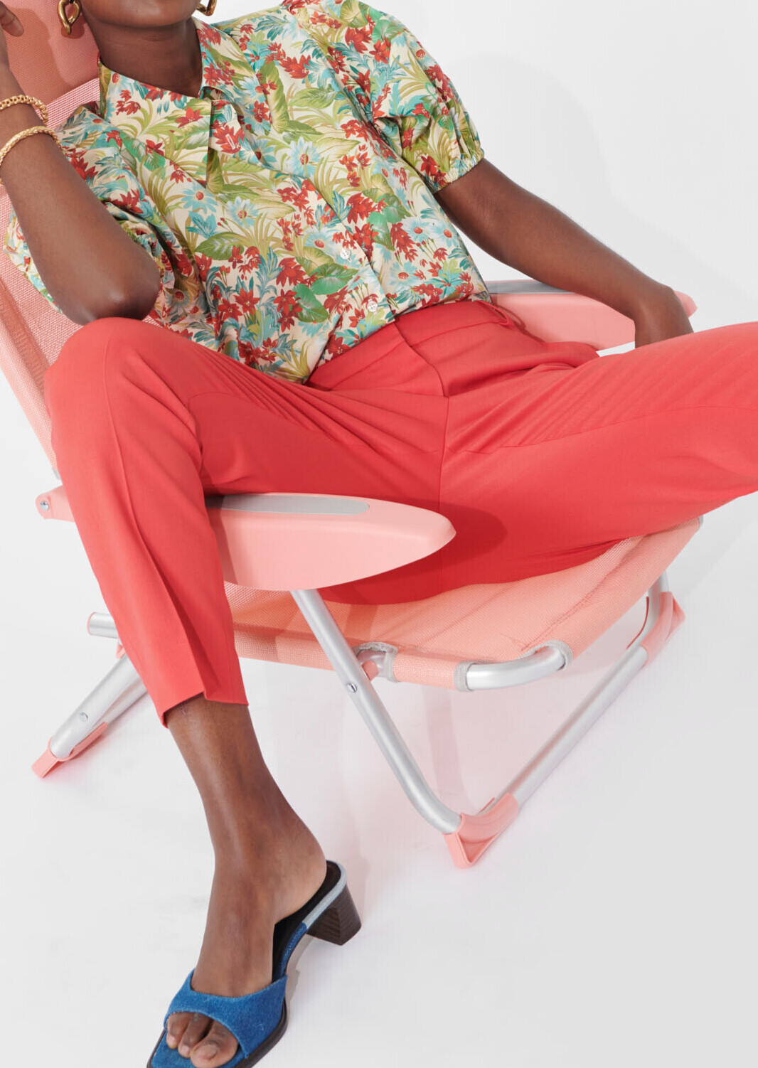 Pantalon Philippine rouge en laine froide Tara Jarmon seconde main photo 3