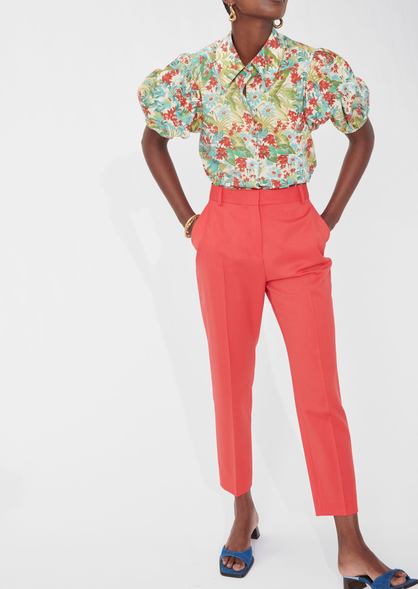 Pantalon Philippine rouge en laine froide Tara Jarmon seconde main photo 4