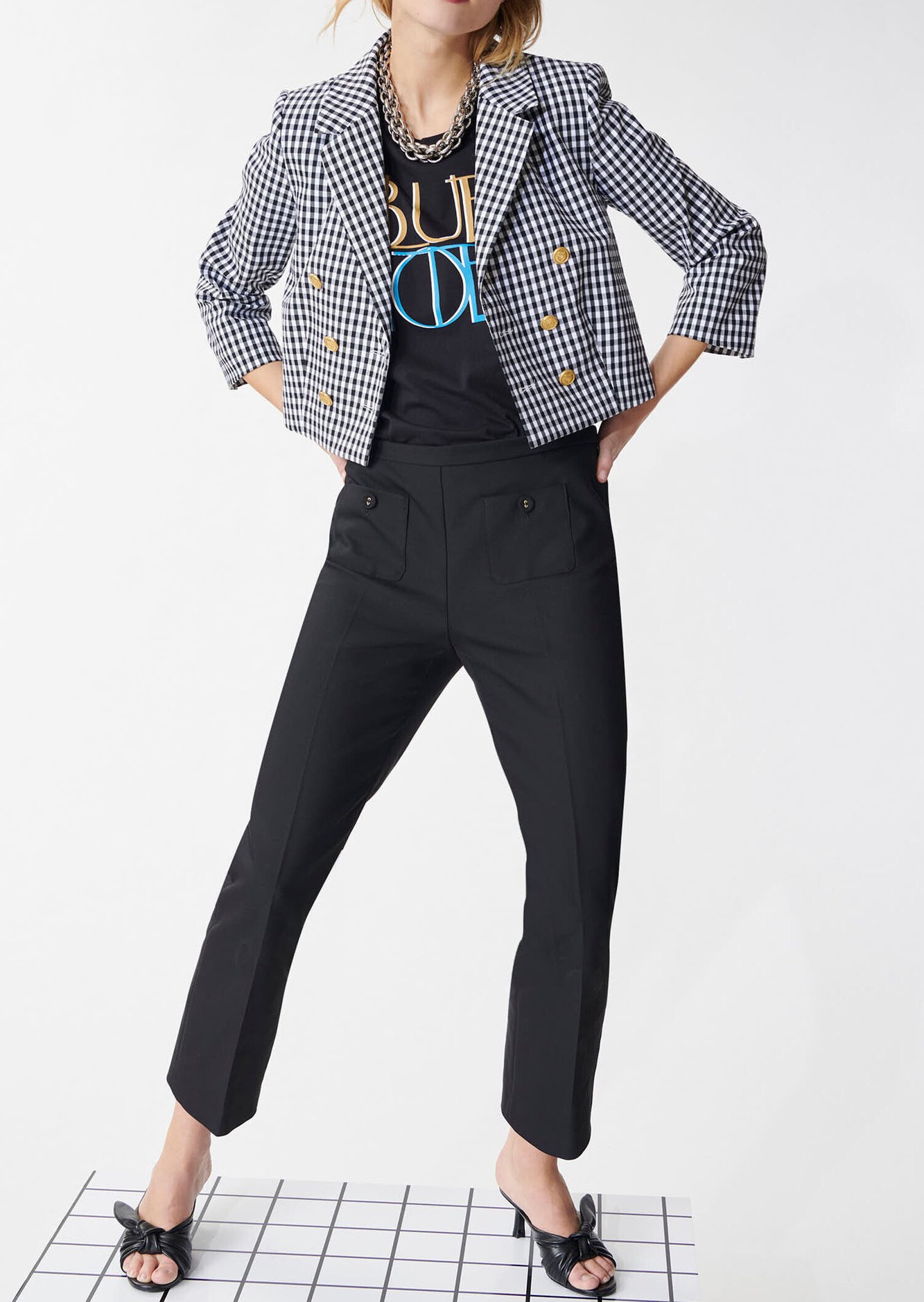 Pantalon Paquerette noir en coton Tara Jarmon seconde main photo 2