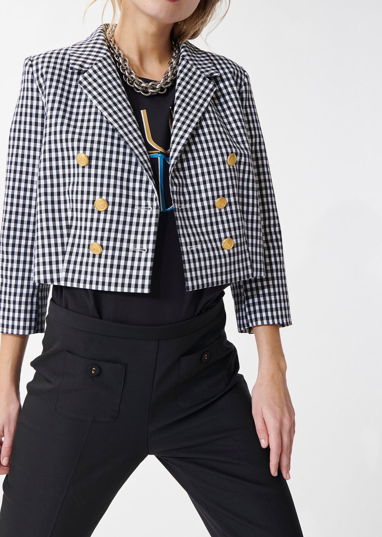 Pantalon Paquerette noir en coton Tara Jarmon seconde main photo 3