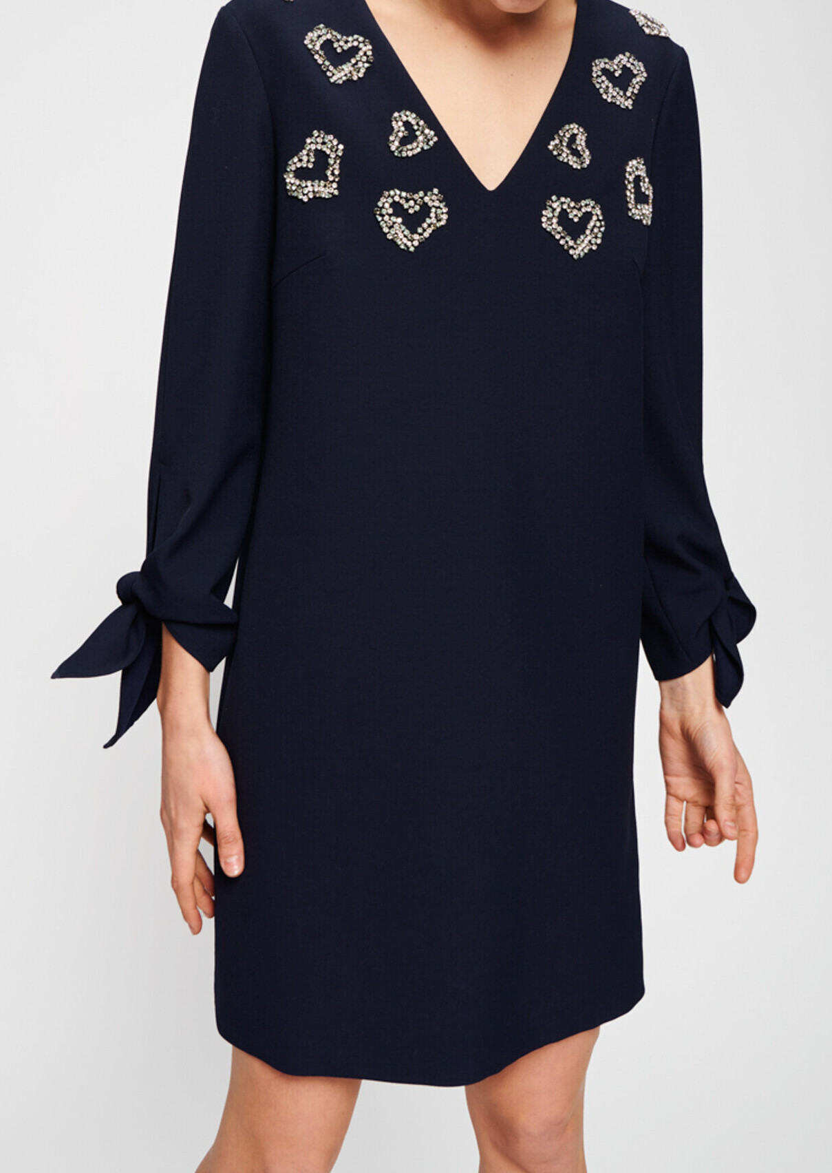 Robe bijou bleu nuit en toile gabardine Tara Jarmon seconde main photo 2
