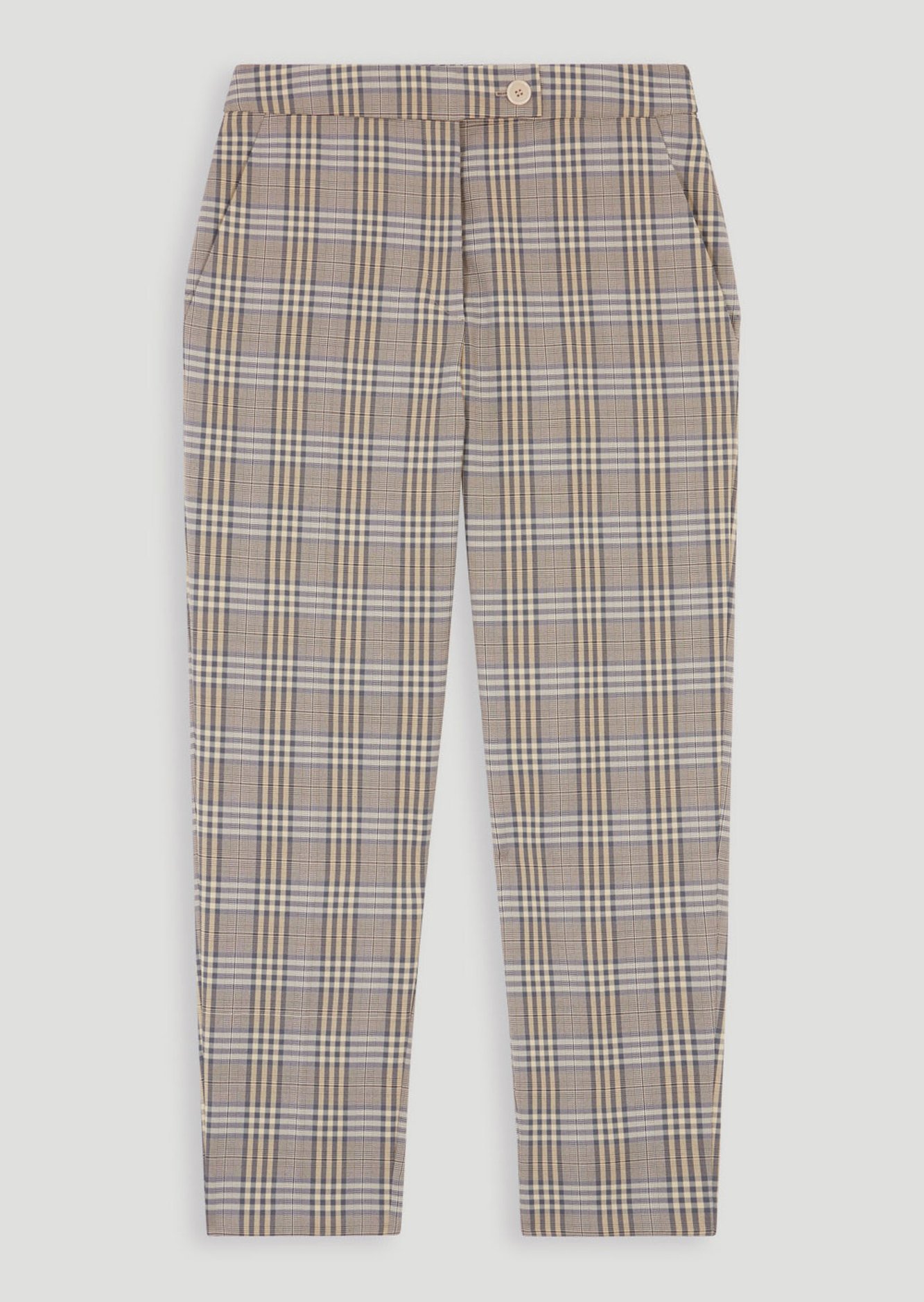 Pantalon camel en tartan Tara Jarmon seconde main photo 1