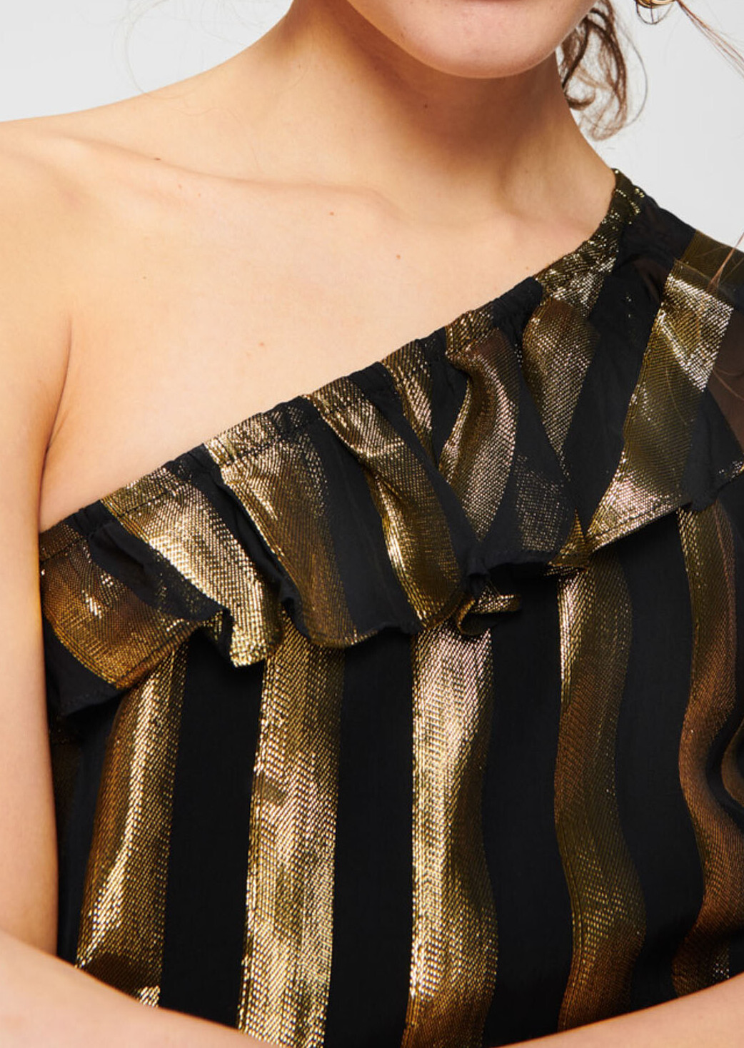Robe asymétrique à volants en lurex Tara Jarmon seconde main photo 5