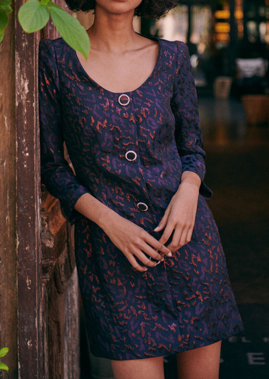 Robe Renda en jacquard léopard lurex Tara Jarmon seconde main photo 1