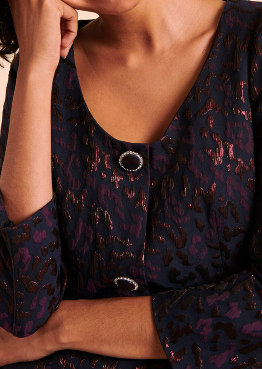 Robe Renda en jacquard léopard lurex Tara Jarmon seconde main photo 4
