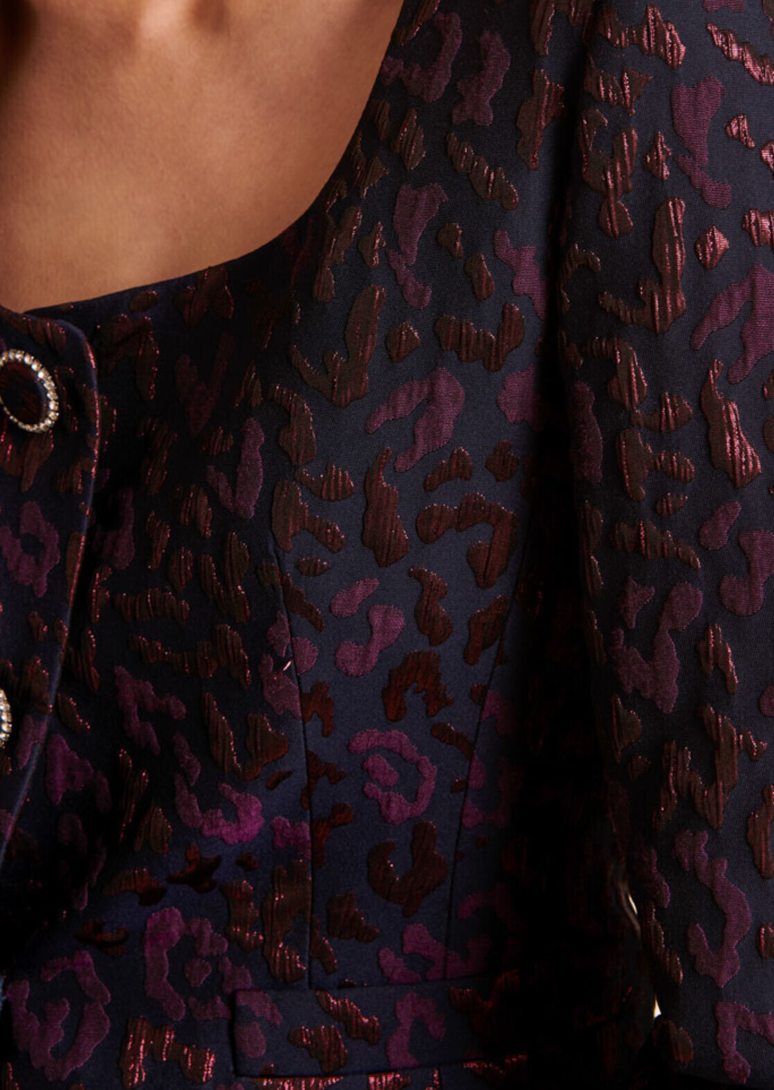 Veste Vénus en jacquard léopard lurex Tara Jarmon seconde main photo 2