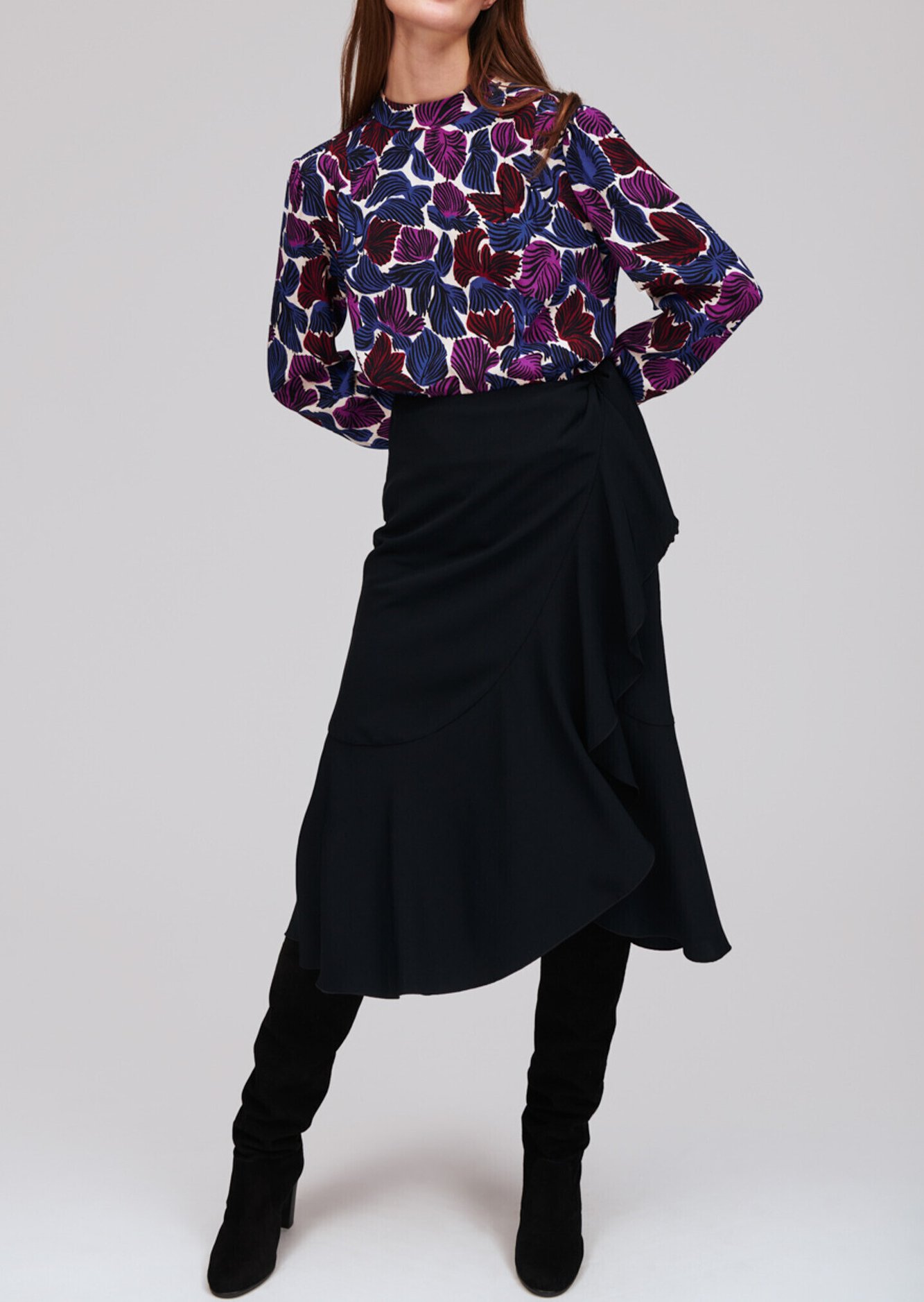 Jupe longue noire en viscose Tara Jarmon seconde main photo 1