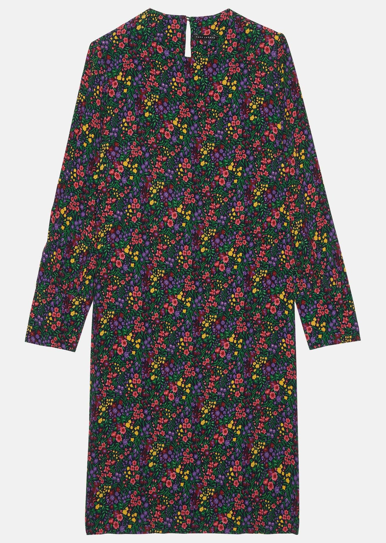 Robe mi-longue bleu nuit imprimé liberty Tara Jarmon seconde main photo 2