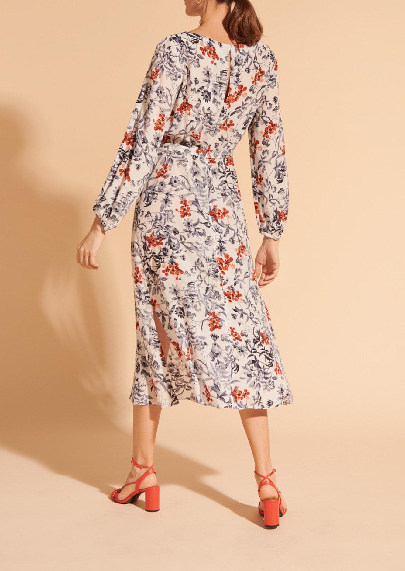 Robe longue Rilly en viscose imprimé fleurs japonaises Tara Jarmon seconde main photo 4