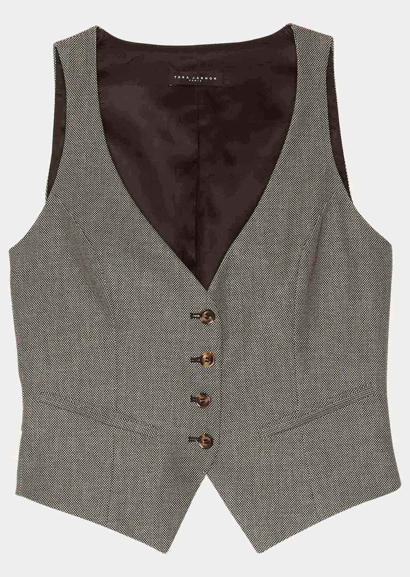 Gilet d'homme Gianna noir en tissu caviar Tara Jarmon seconde main photo 1