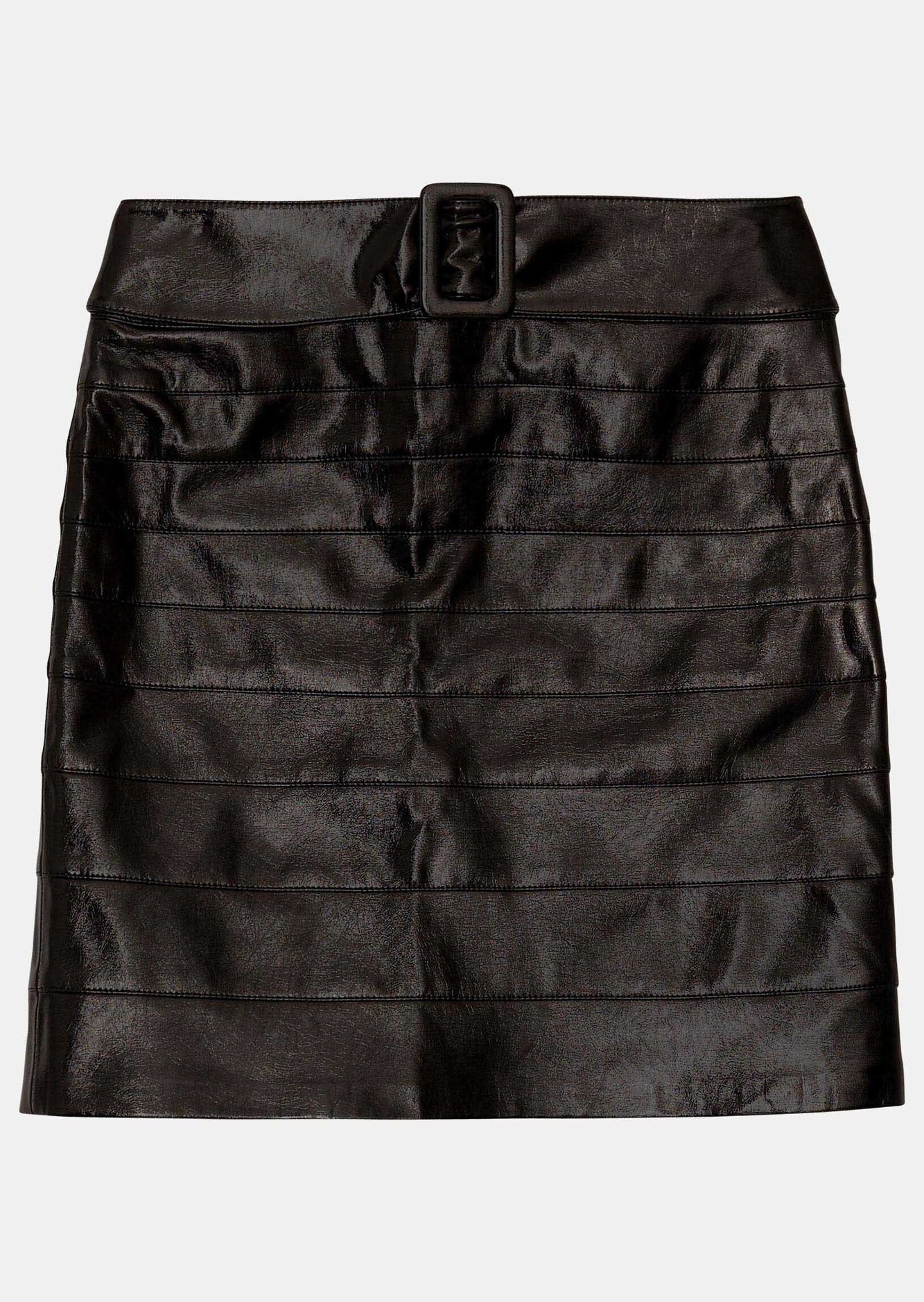 Jupe Judie noir en faux cuir vernis Tara Jarmon seconde main photo 1