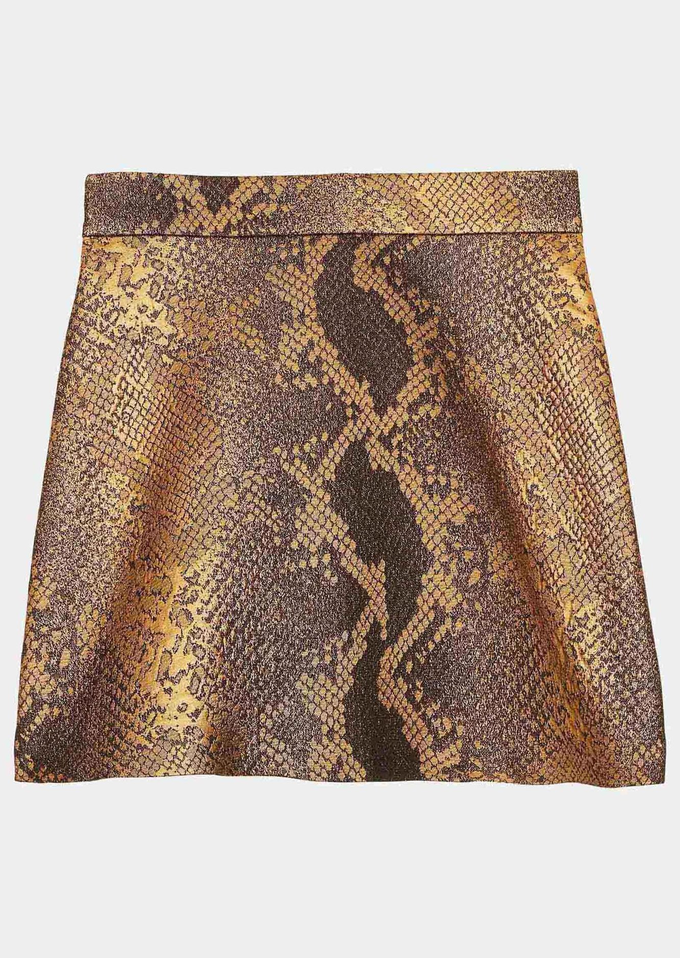 Jupe Jaina or jacquard reptile Tara Jarmon seconde main photo 1