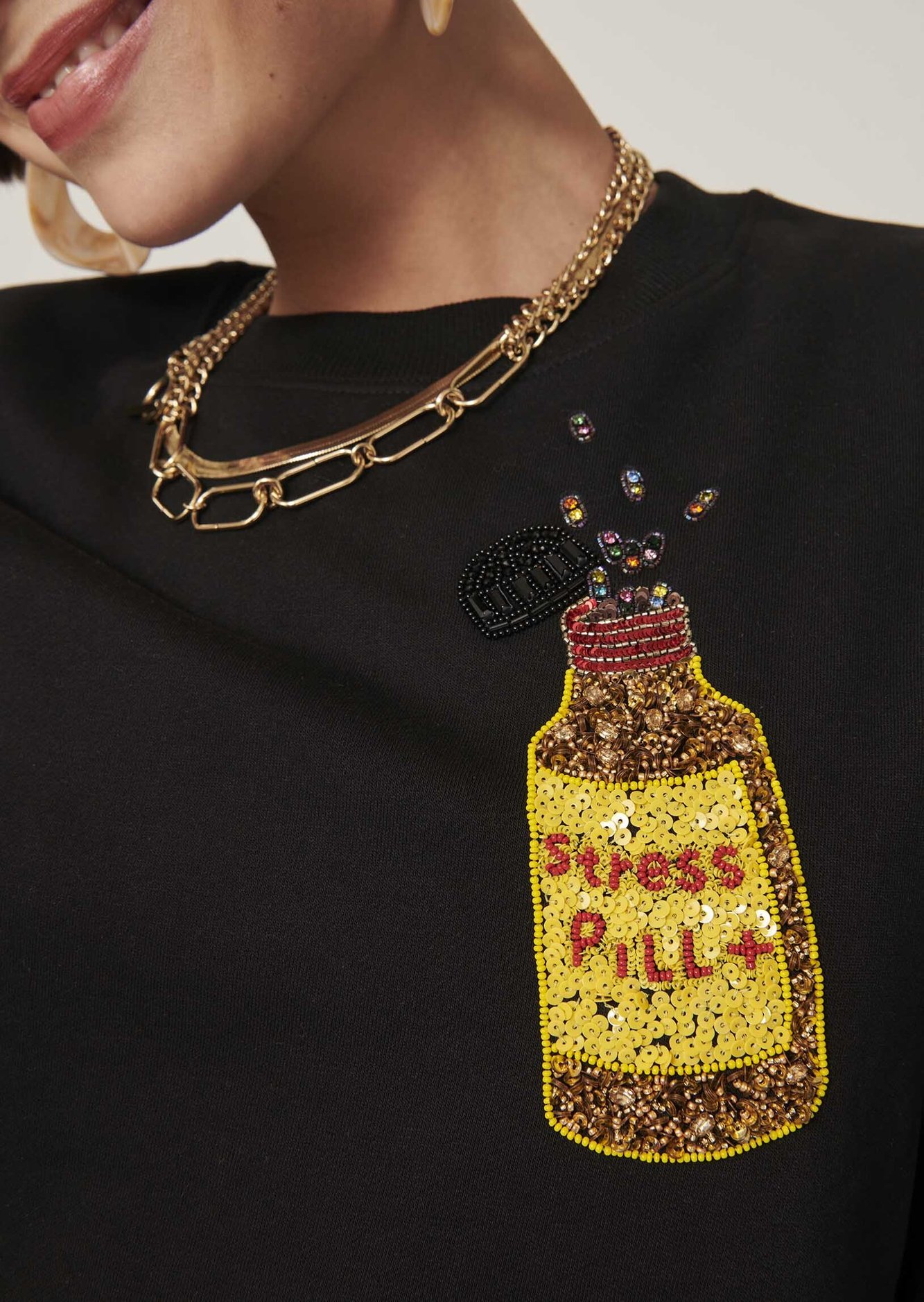 Sweat Pills noir en molleton Tara Jarmon seconde main photo 2