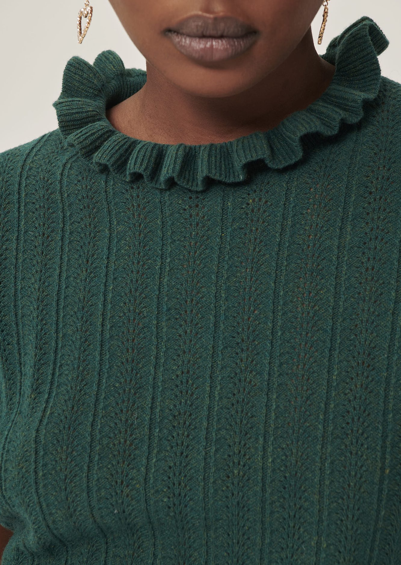 Pull Parigi vert en maille identitaire Tara Jarmon seconde main photo 4
