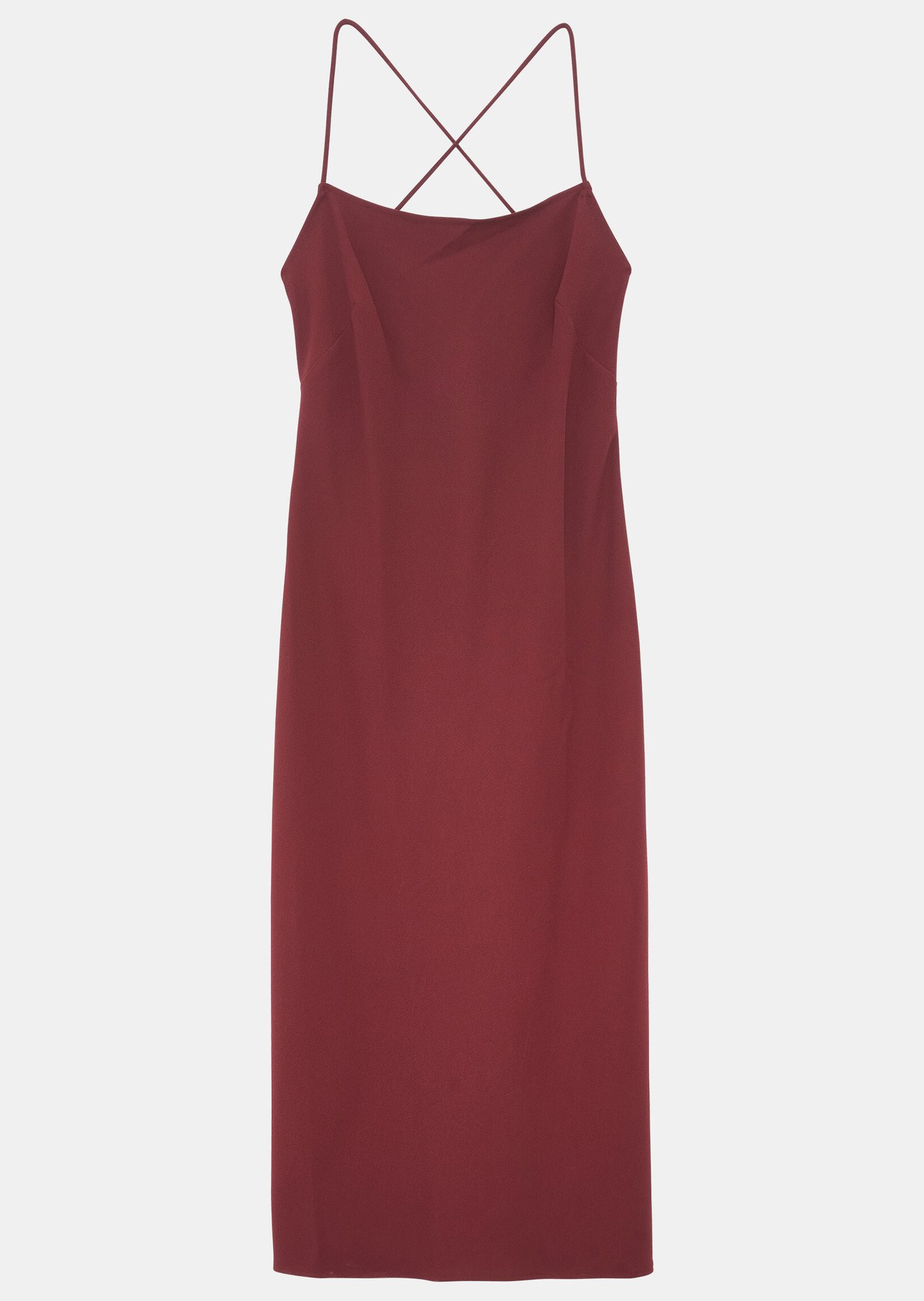 Robe Reany bordeaux en crêpe envers satin Tara Jarmon seconde main photo 1