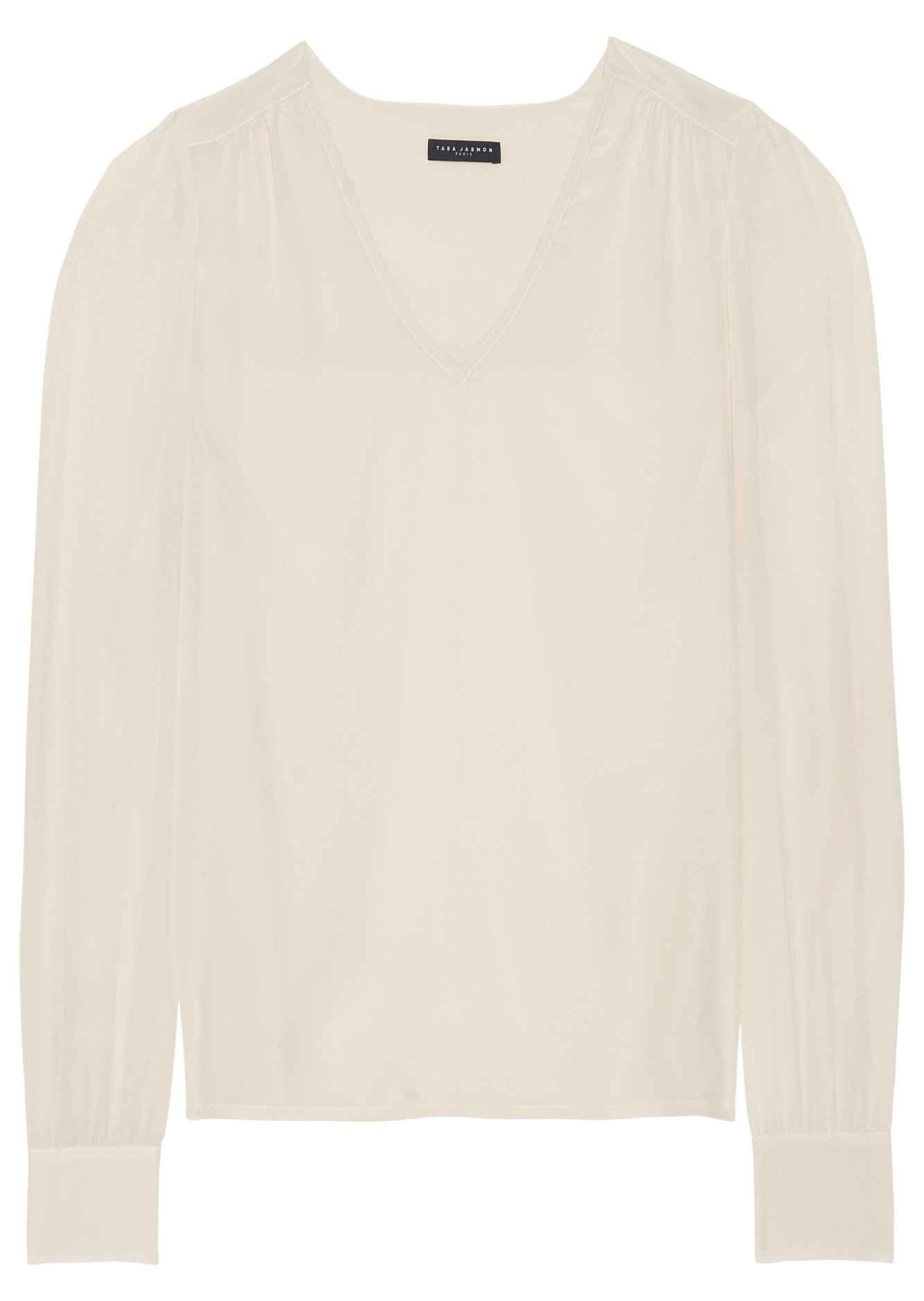 Blouse Tabene écrue en crêpe de chine Tara Jarmon seconde main photo 1