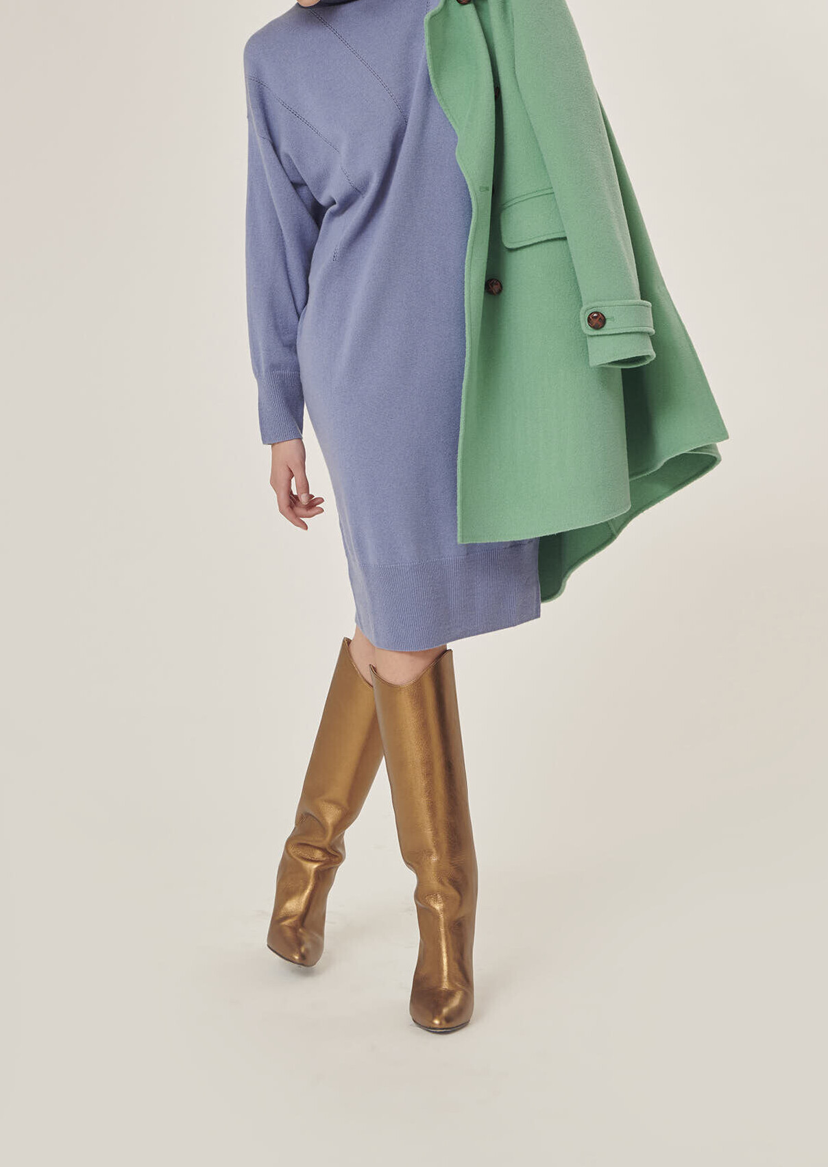 Robe pull Rybbi bleu pastel en merinos et cachemire Tara Jarmon seconde main photo 7
