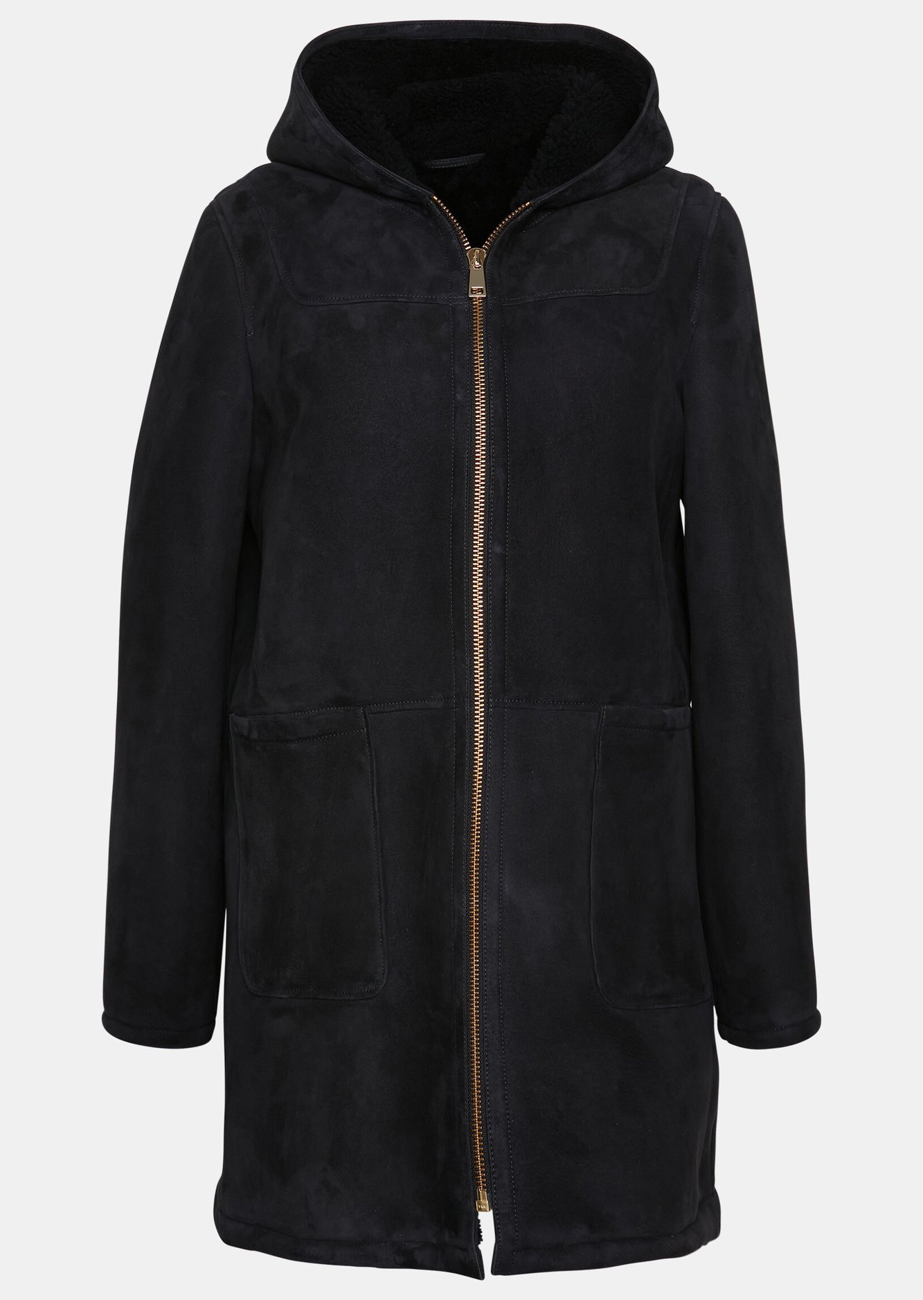 Manteau Muscaro bleu marine en peau lainée Tara Jarmon seconde main photo 1