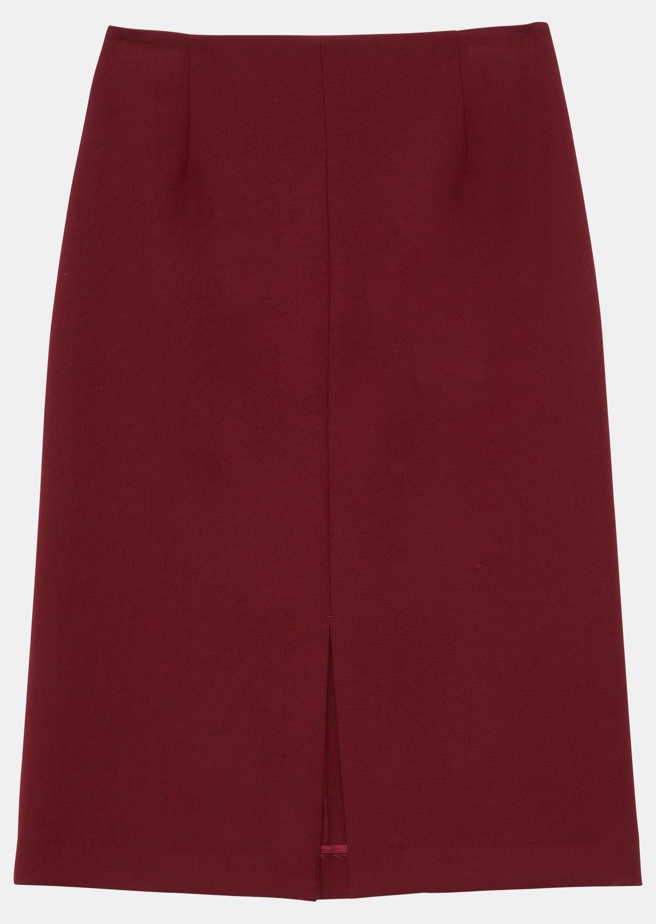 Jupe Johanne bordeaux mi-longue en toile gabardine Tara Jarmon seconde main photo 1