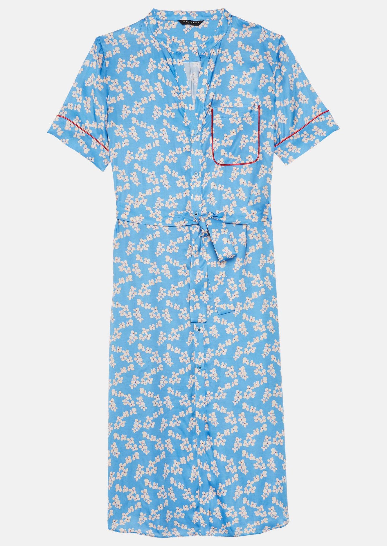 Robe Riziere bleue imprimé fleuri Tara Jarmon seconde main photo 1