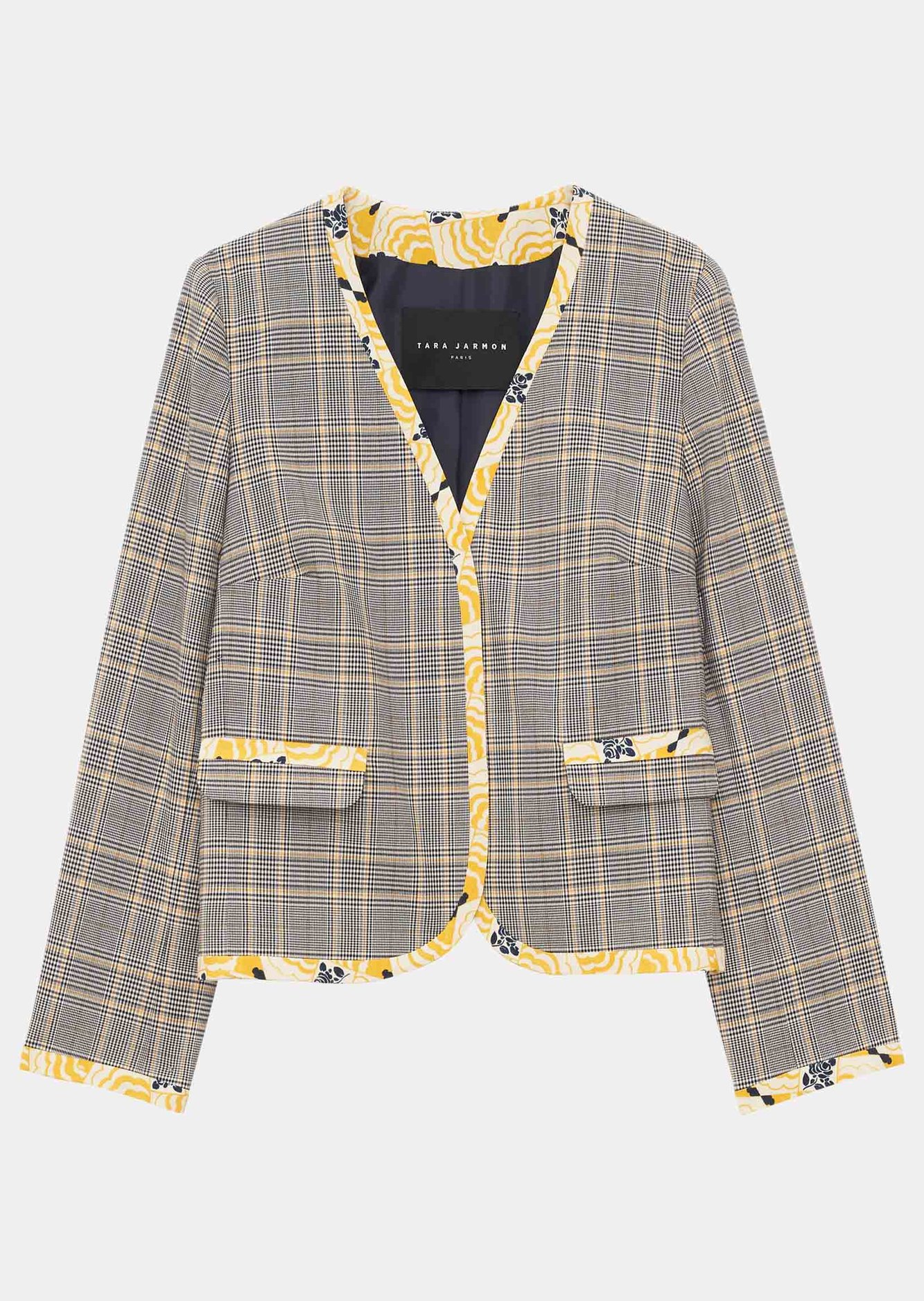 Veste Valoma noire en tartan Tara Jarmon seconde main photo 1