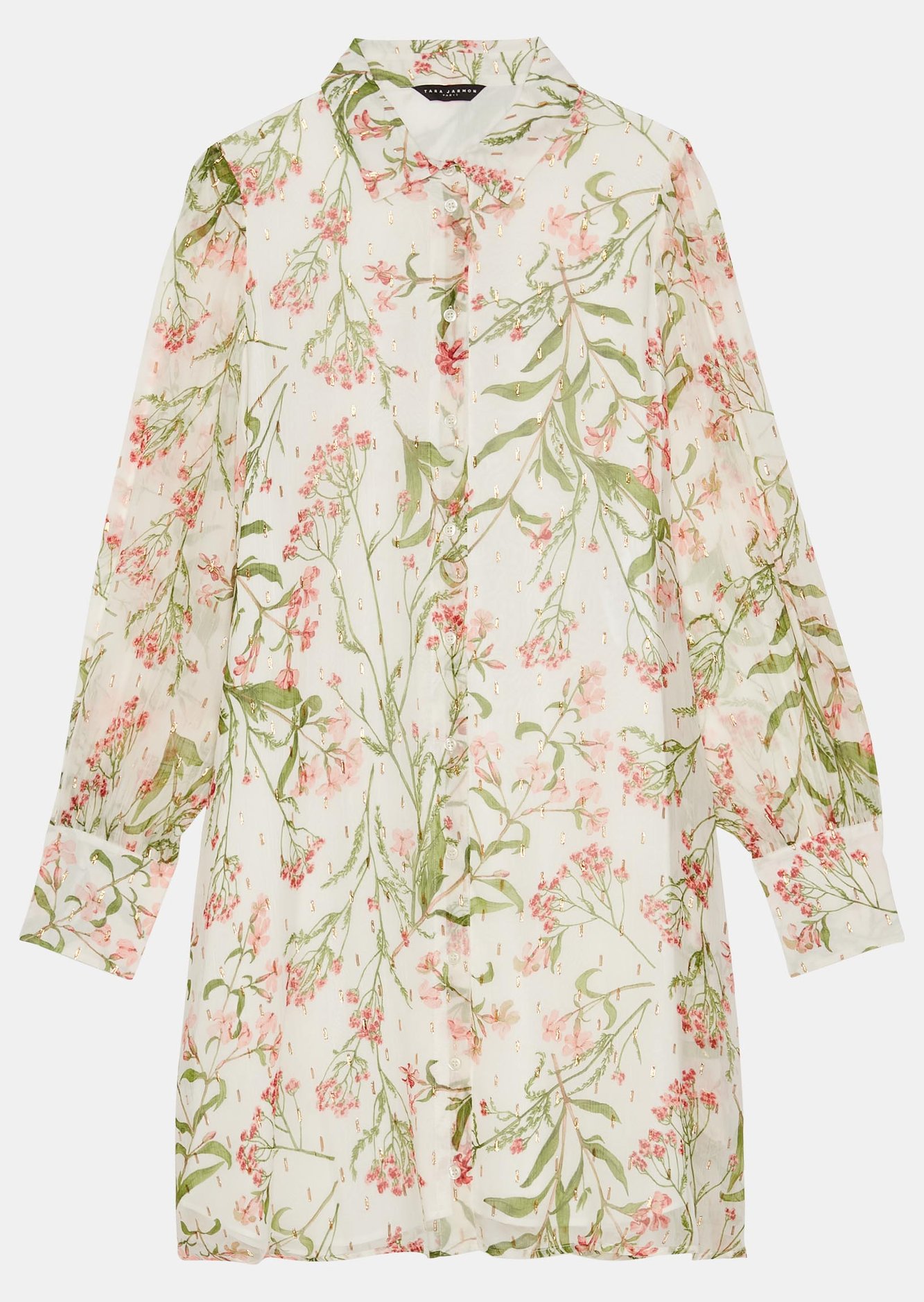 Robe Ryanna écrue imprimé fleuri en lurex Tara Jarmon seconde main photo 1