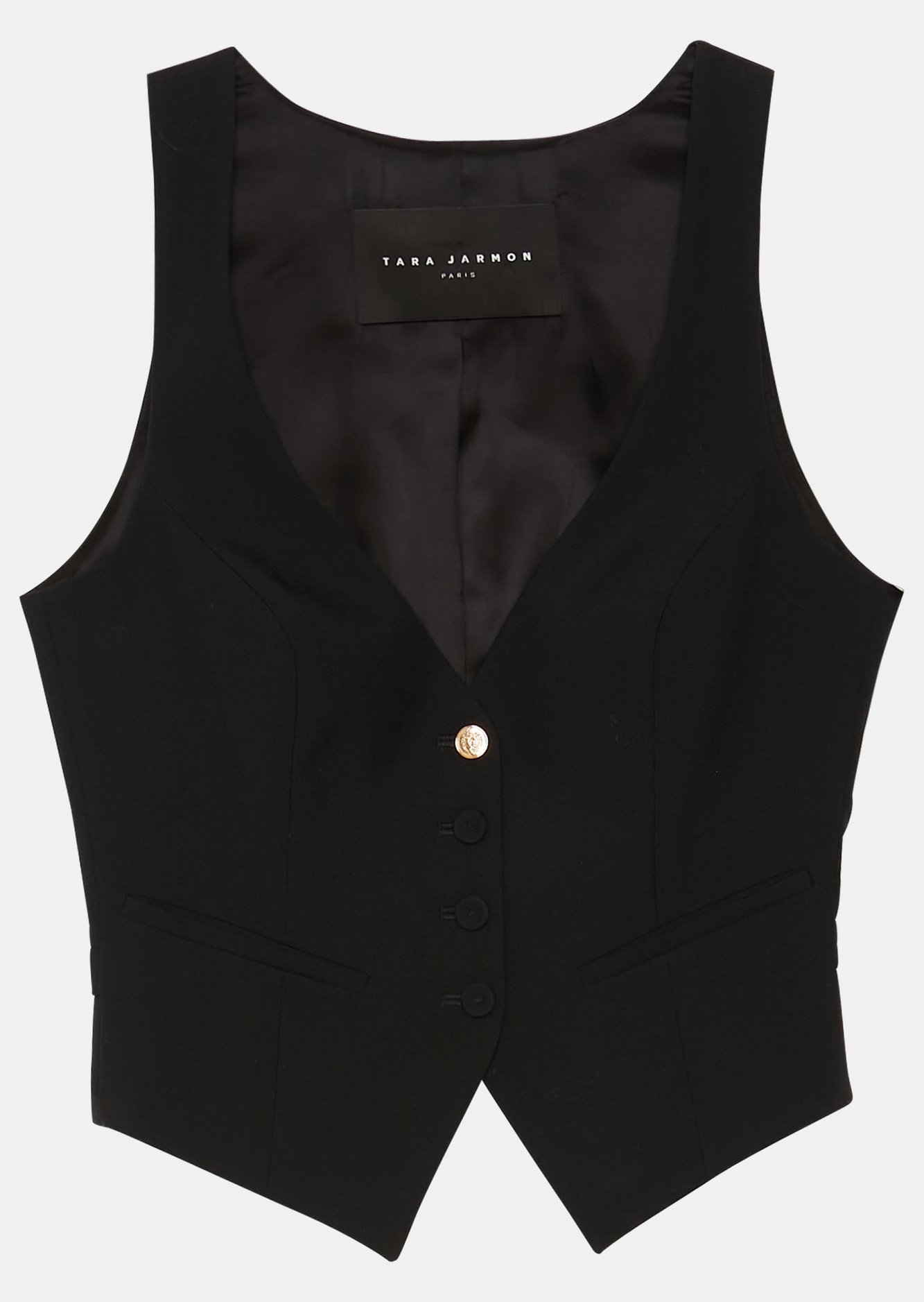 Gilet d'homme Gianna noir en toile tailleur Tara Jarmon seconde main photo 1