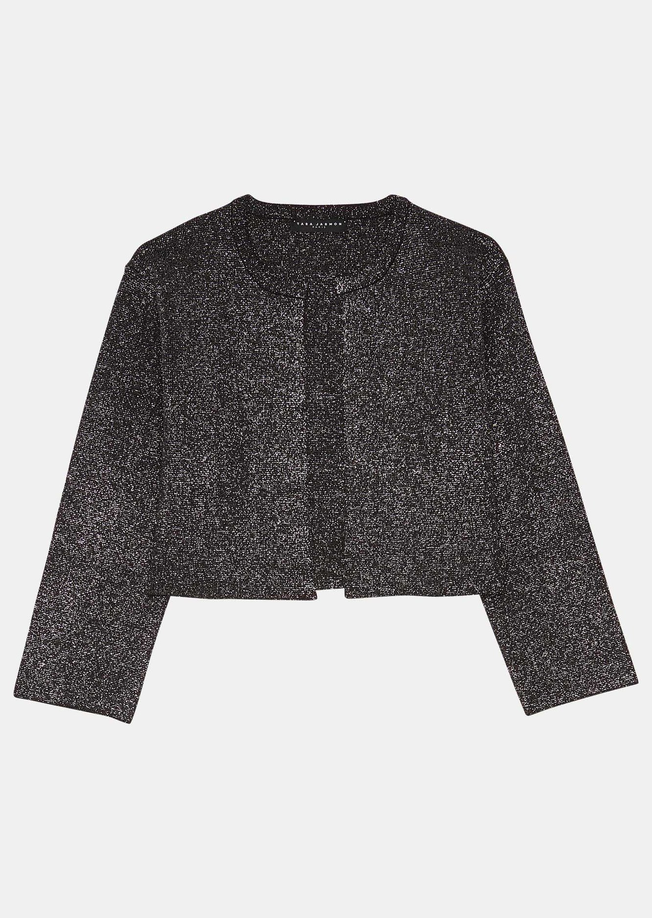 Gilet Groom noir en maille compacte lurex Tara Jarmon seconde main photo 1
