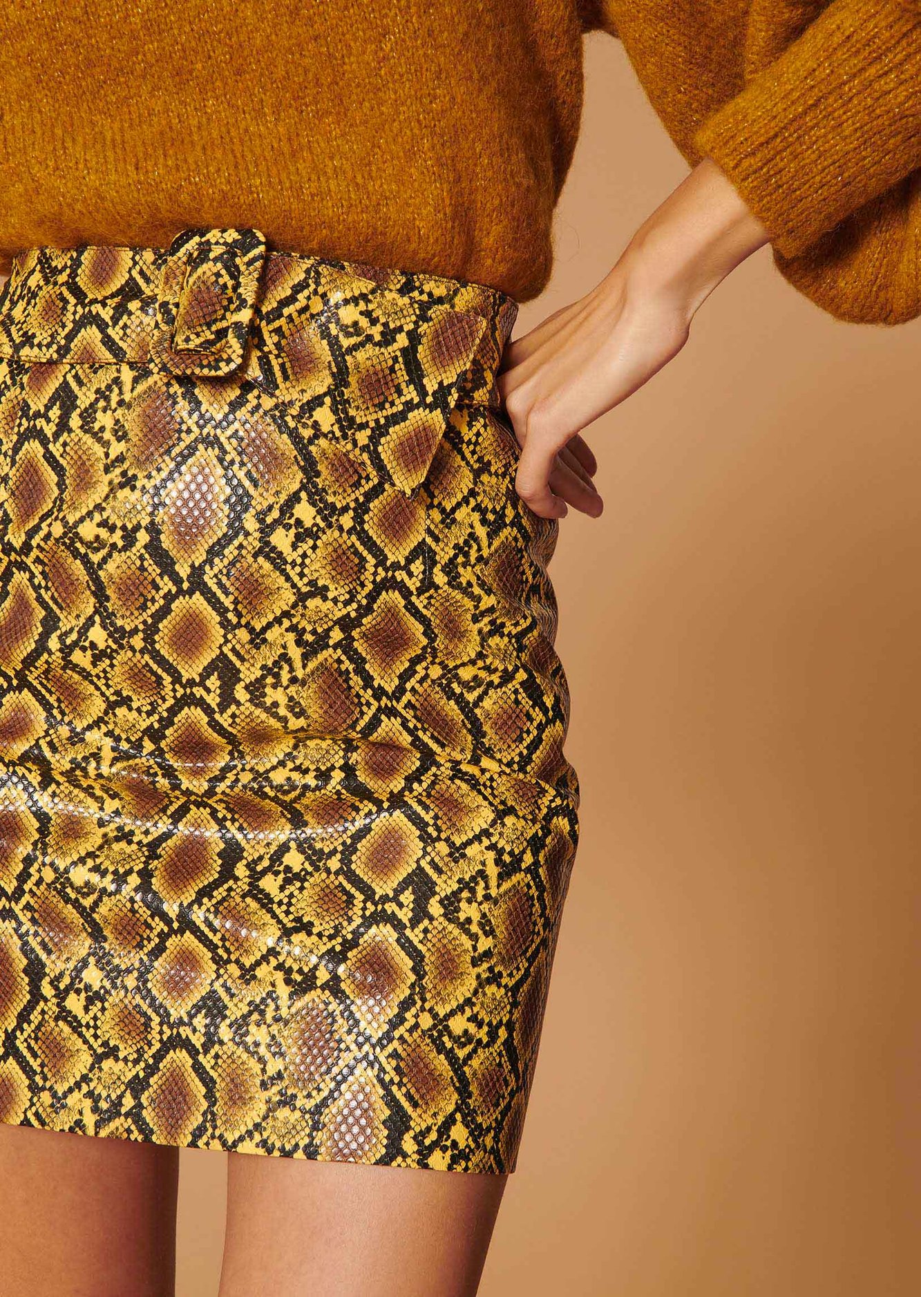 Jupe Jackpot jaune motif python Tara Jarmon seconde main photo 2
