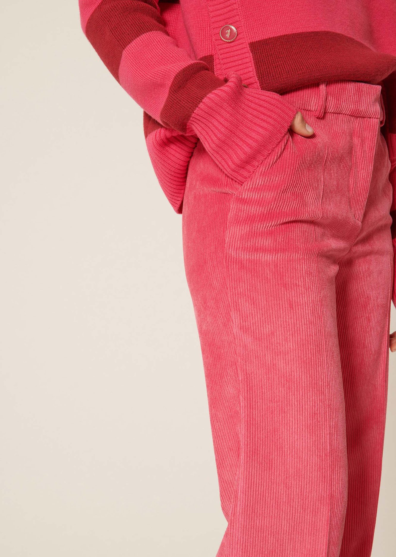 Pantalon Phil rose en velours côtelé Tara Jarmon seconde main photo 5