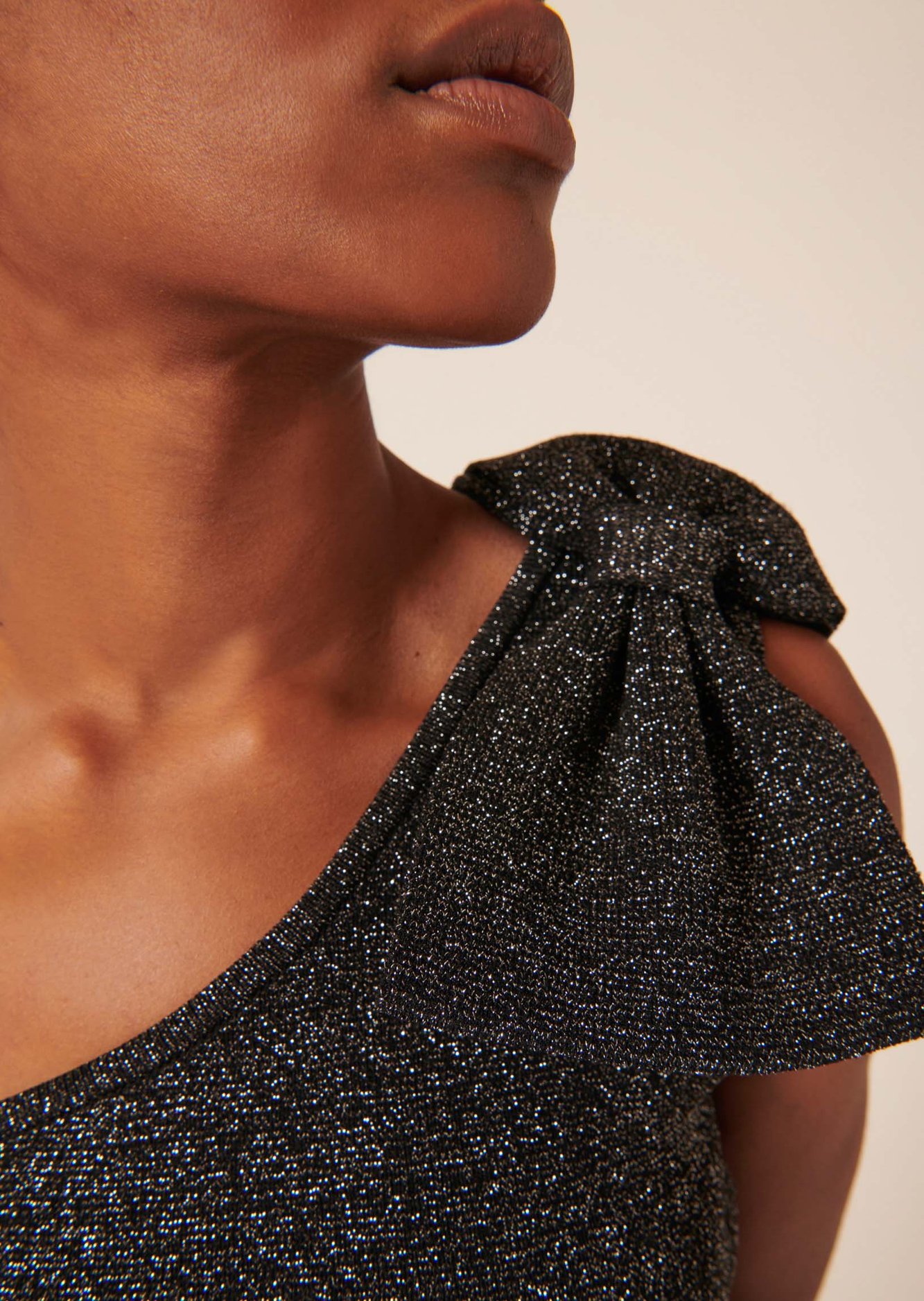 Top Prescillia noir en maille et lurex Tara Jarmon seconde main photo 3