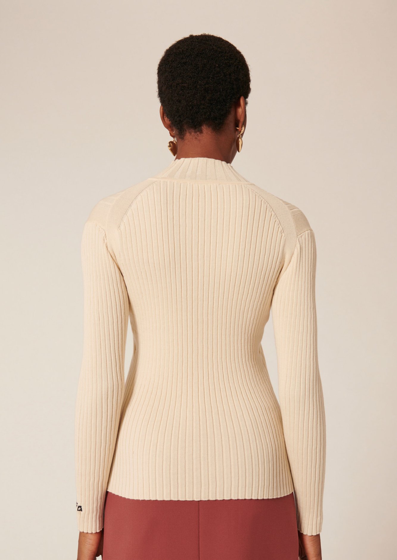 Pull Prudie écru en coton Tara Jarmon seconde main photo 6