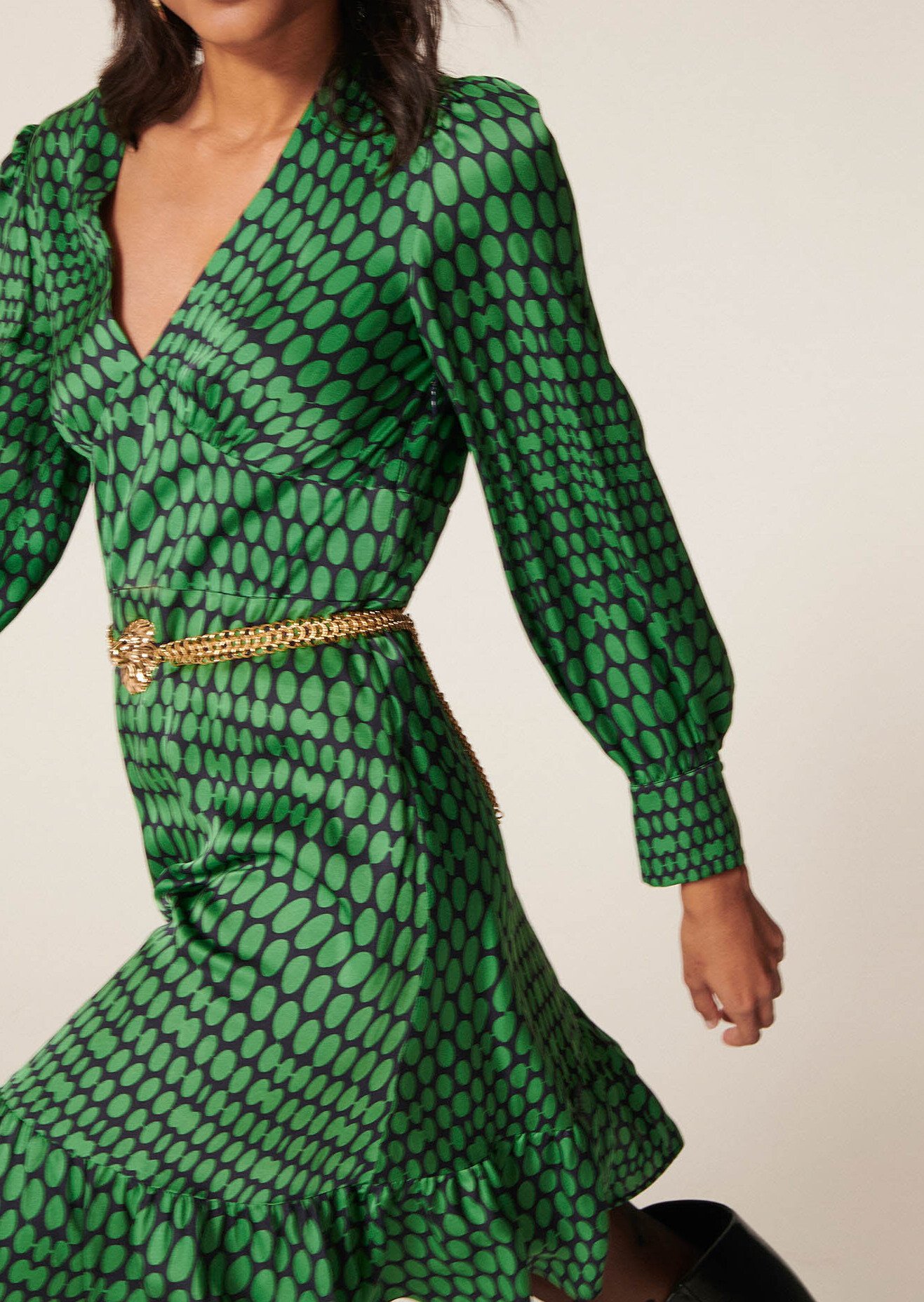 Robe Rain verte imprimé pois Tara Jarmon seconde main photo 4