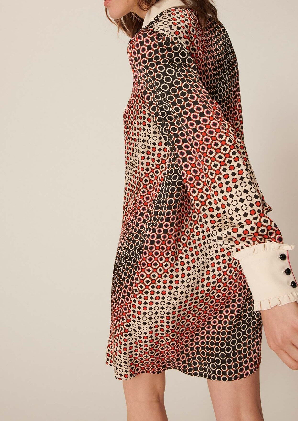 Robe Reyri écrue imprimé graphique Tara Jarmon seconde main photo 7