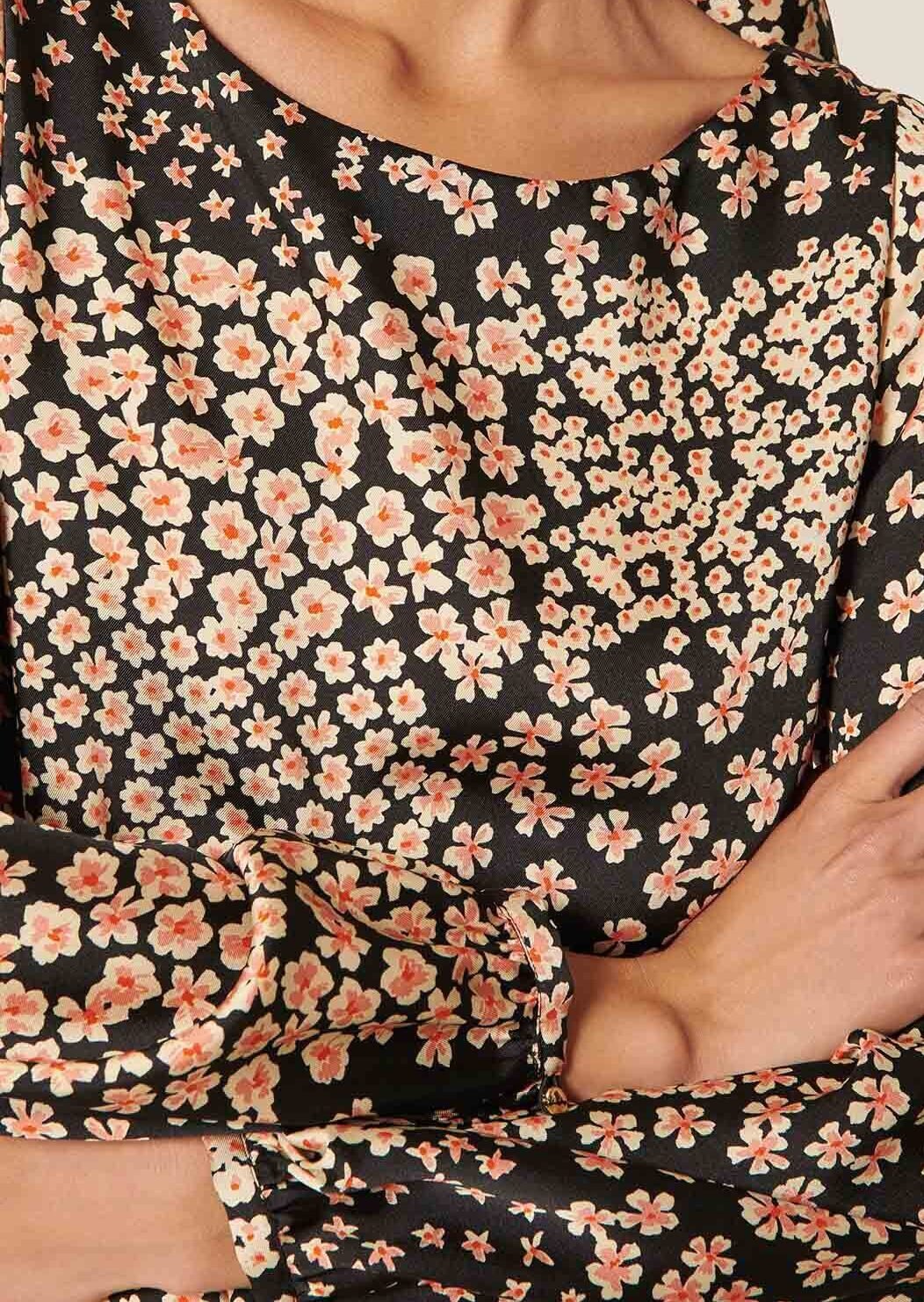 Robe Rillyta noire imprimé petites fleurs Tara Jarmon seconde main photo 5