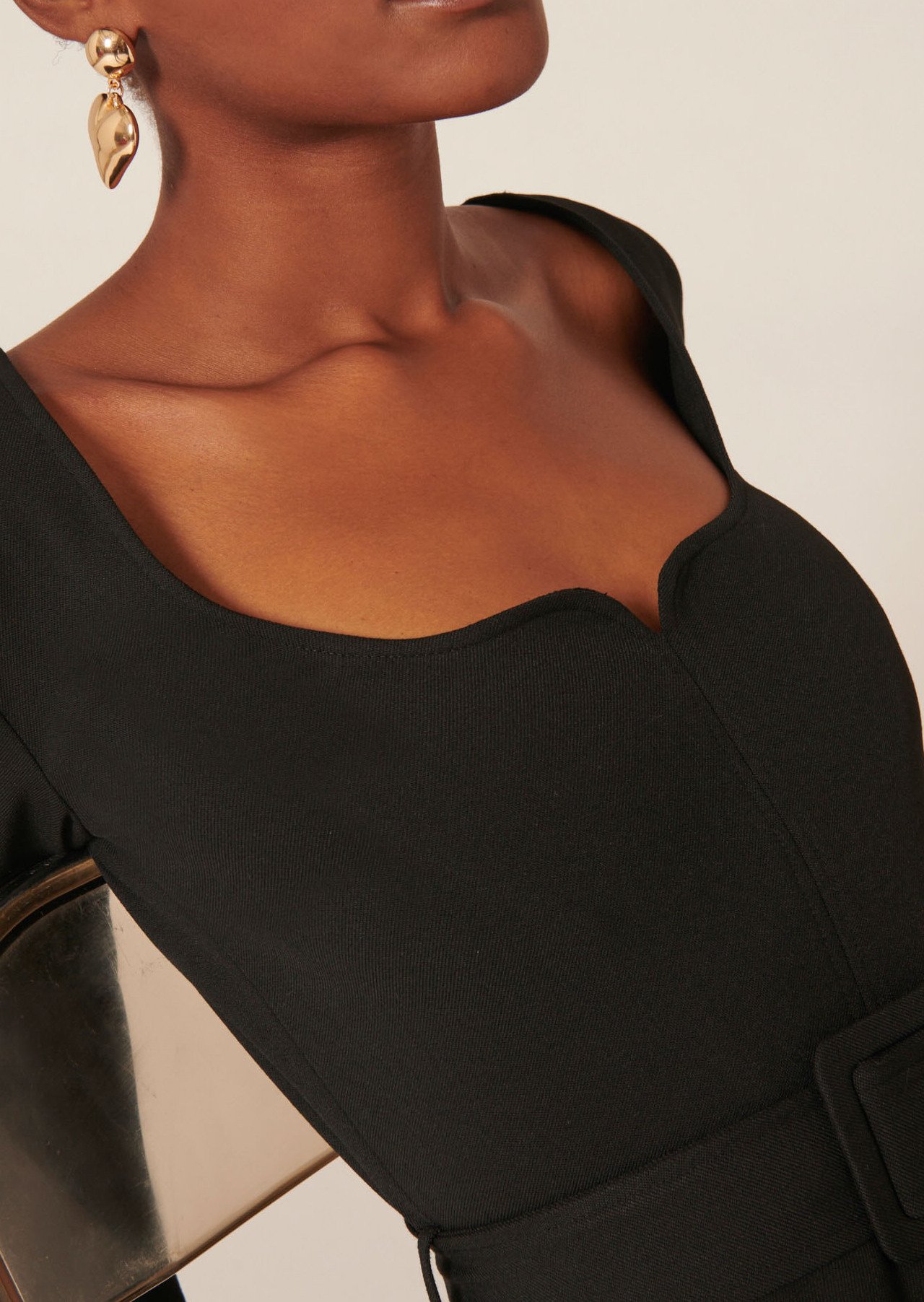 Robe Ruoka noire en toile stretch Tara Jarmon seconde main photo 6